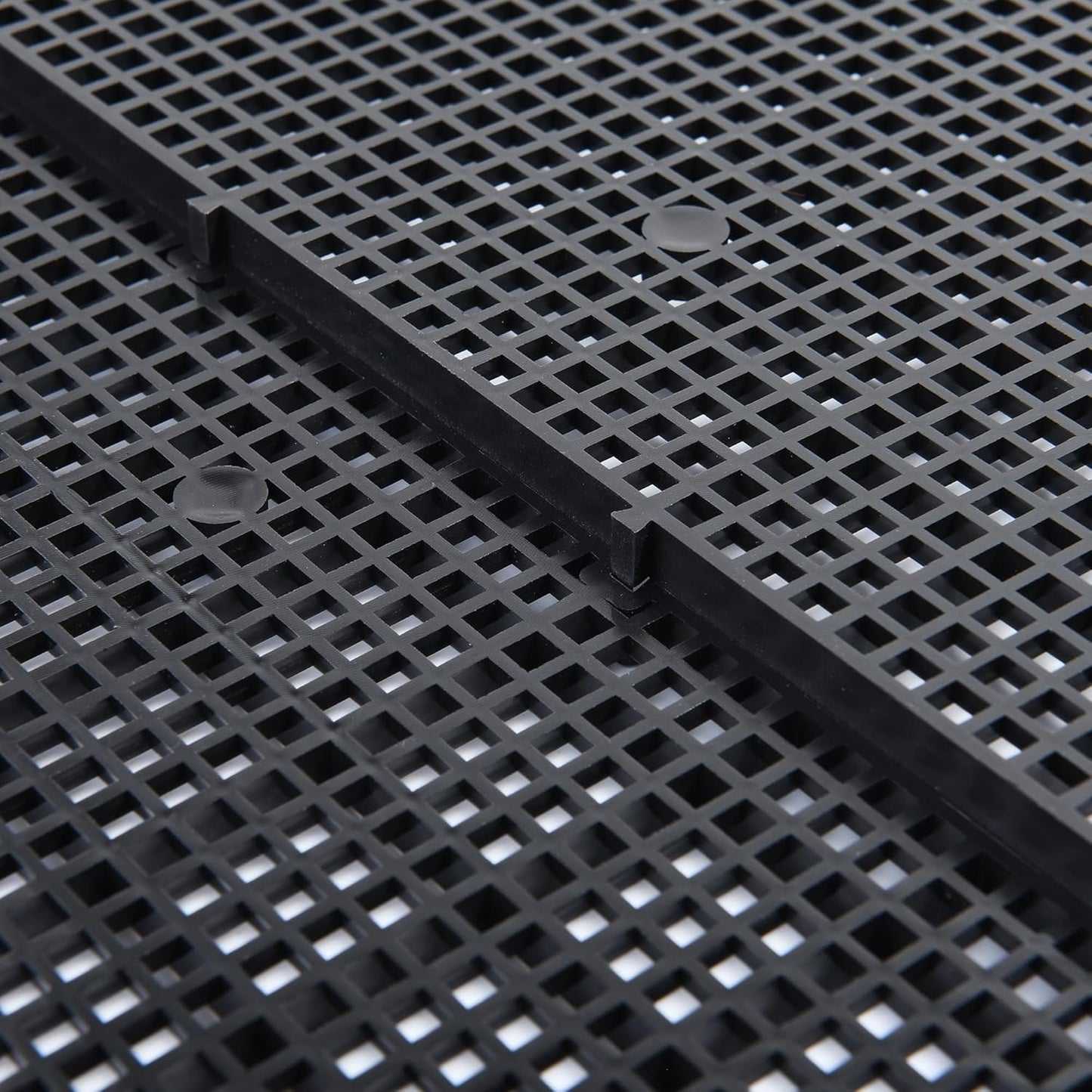 ALEGI Plastic Grid Divider Tray Egg Crate Louvre Aquarium Fish Tank Bottom Isolation with Bracket (8pcs Black)