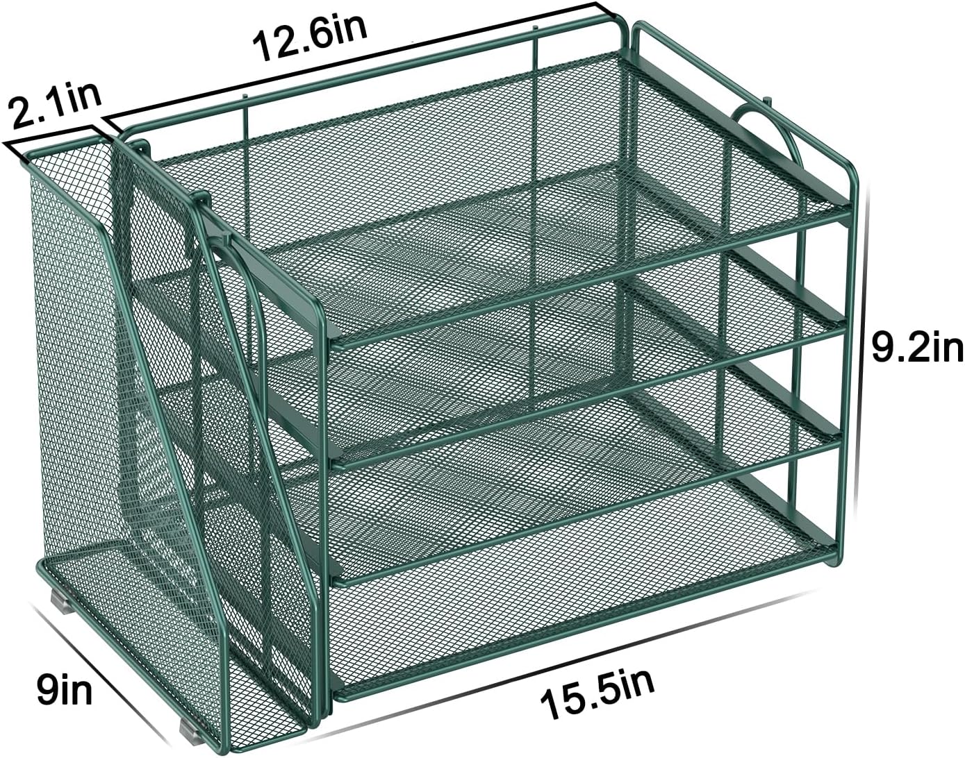 Spacrea Paper Organizer, Desk Organizers and Accessories for Desk with File organizer, Desk Accessories & Workspace Organizers for Catalog & Reference Racks (Dark Green)