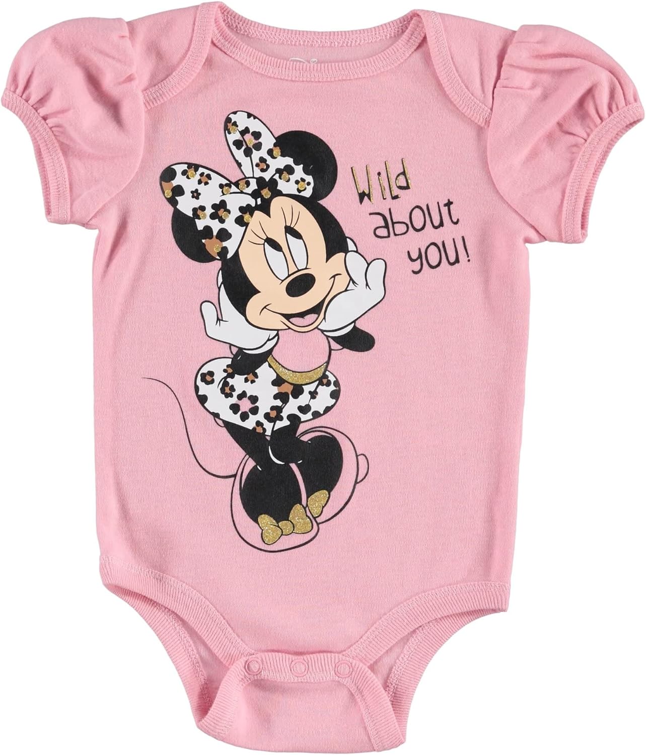 Disney Minnie Mouse Baby Girls Bodysuit Pants Bib and Hat 4 Piece Outfit Set Newborn to Infant