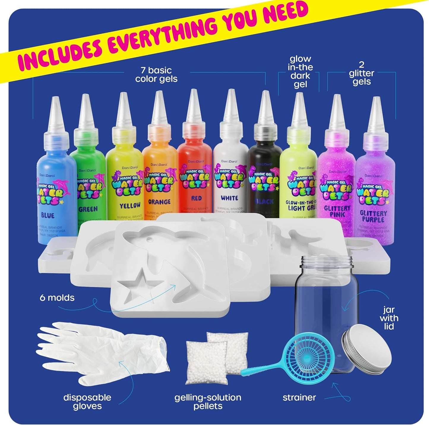 Dan&Darci Aqua Fairy Water Gel Kit for Kids - Easter Gift - Magic Elf Toy Kits - Waters Pets - DIY Squishy Maker Set - Craft for Kids - Make Your Own Squishies Toys Crafts - Gifts for Boys & Girls