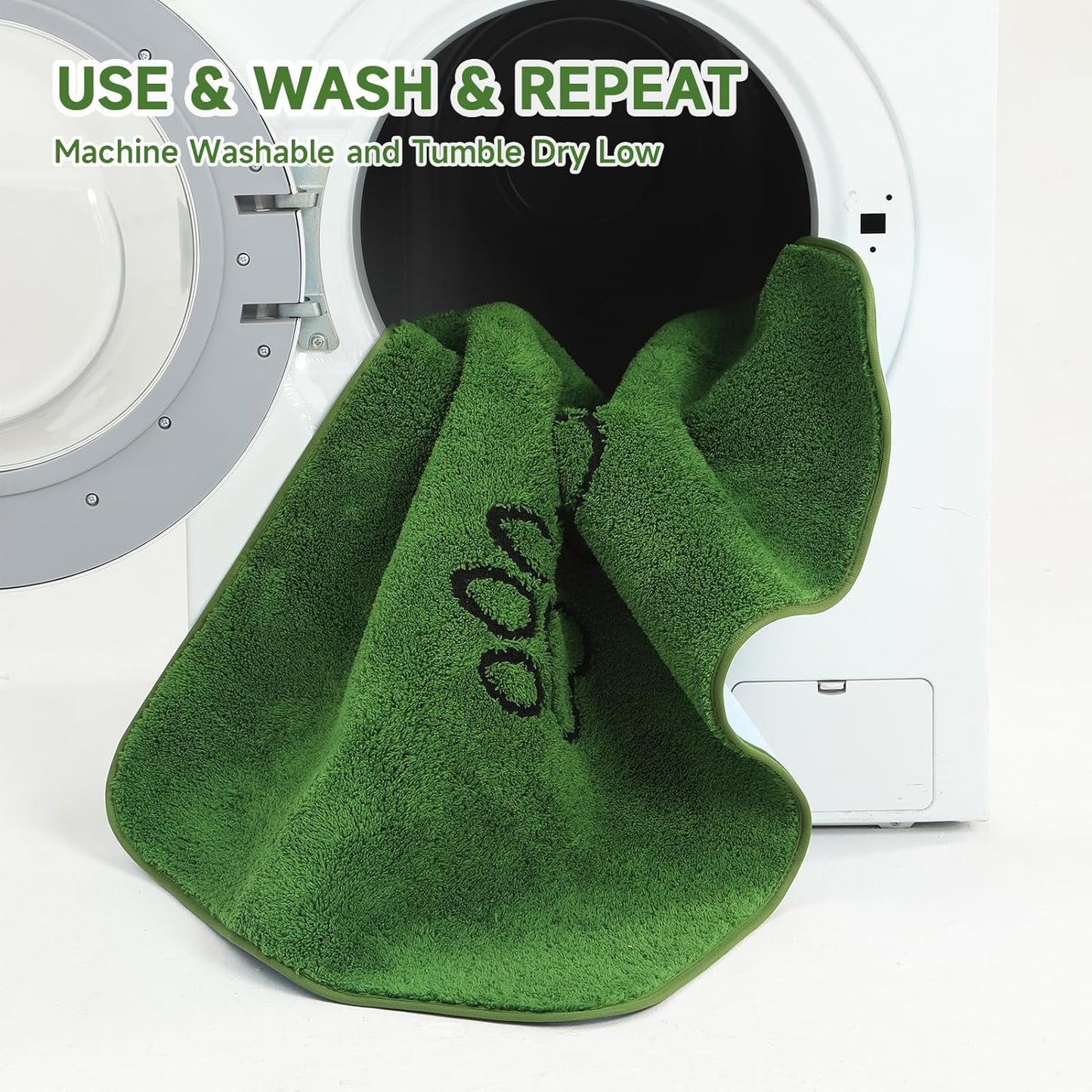 Homimp Washable Pee Pads for Dogs, 2 Pack Super Absorbent Reusable Puppy Pads, Green Long Wool Fake Grass for Potty Training, Upgrade Non-Slip and Leak-Proof,Floor, Couch, Bed, and Crate,Green 18"×24"
