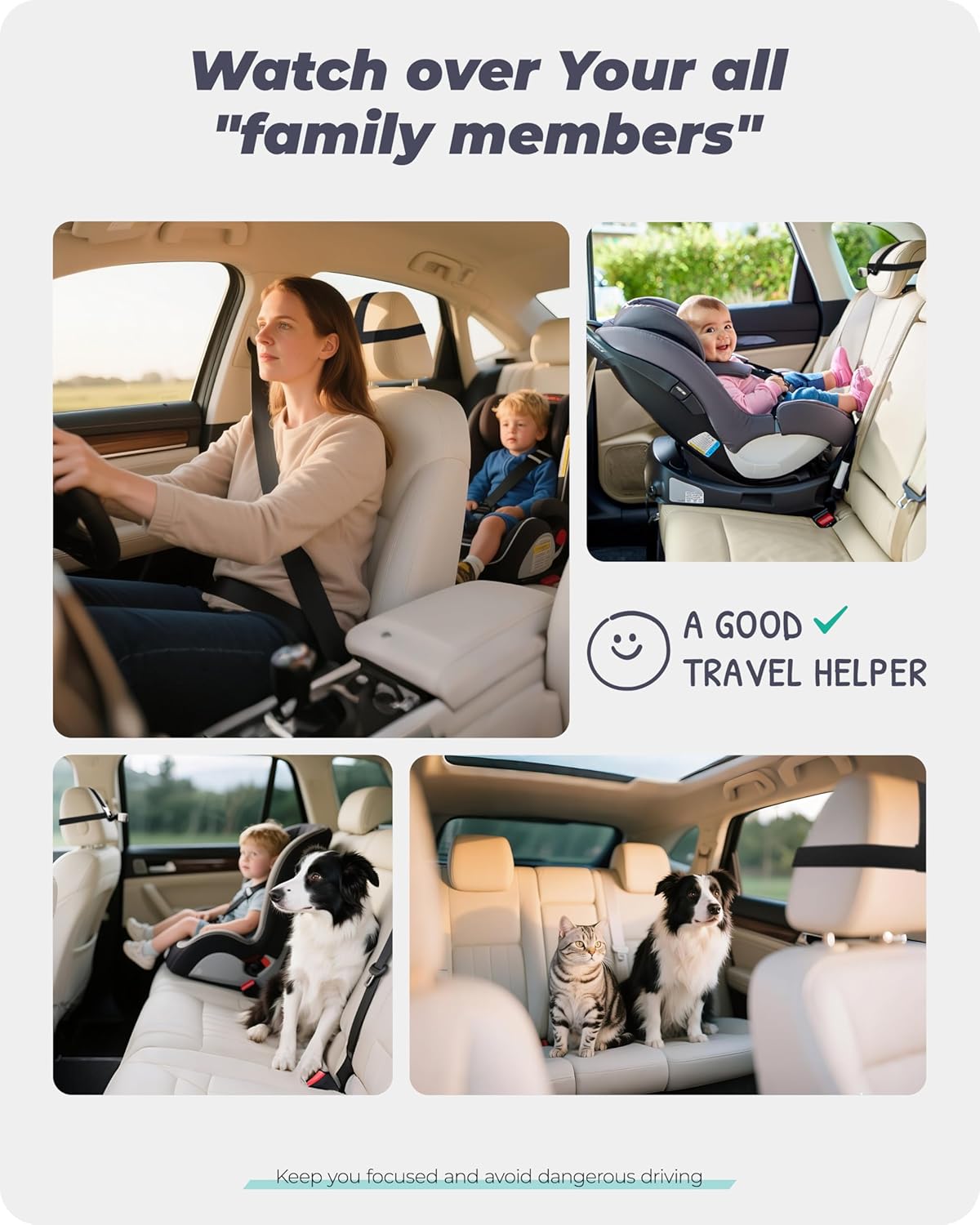 NO.1 Magnetic Baby Car Camera with 1080P IPS Monitor, Auto Night Vision & Magnetic Mount – 5" Display, Zoom/Mirror Modes, USB Powered, 5-Minute Setup, for Rear-Facing Infant, White