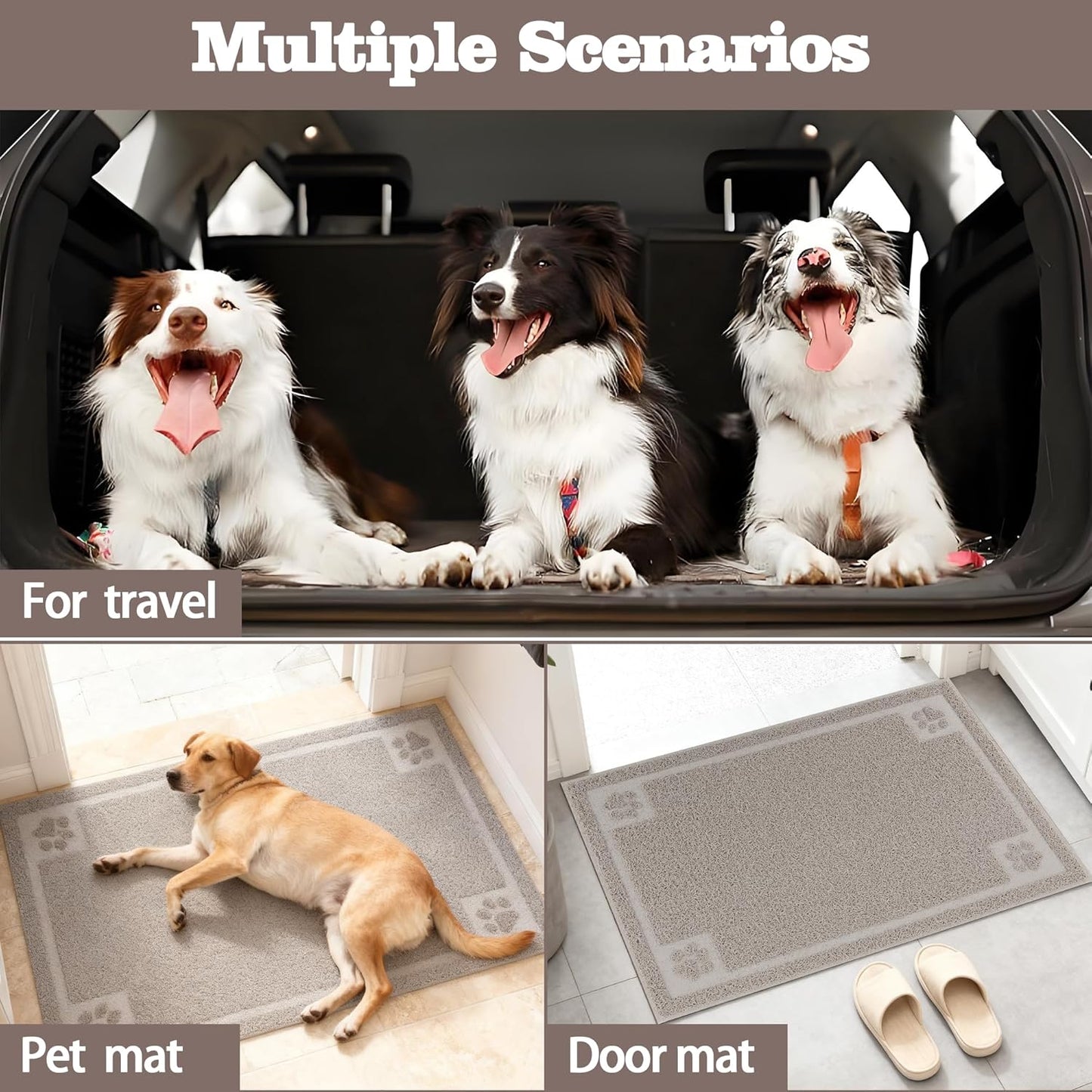 Darkyazi Pet Feeding Mat Large for Dogs and Cats,24"×16" Flexible and Easy to Clean Feeding Mat,Best for Non Slip Waterproof Feeding Mat. (Gray Sand)