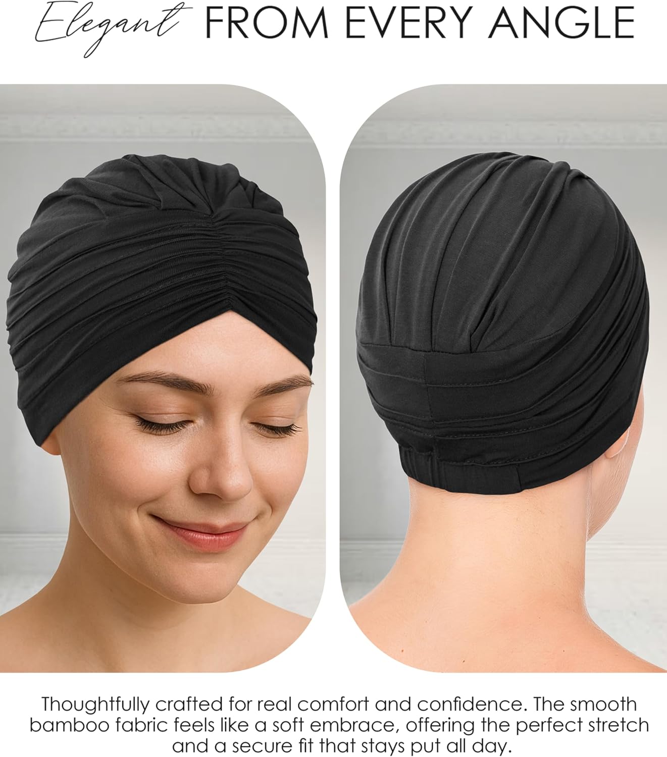 CAPLORD Chemo Cap, Soft Hat for Hair Loss, Headwear for Chemo Patients, Turban Beanie for Cancer Alopecia, Head Cover, Hijab
