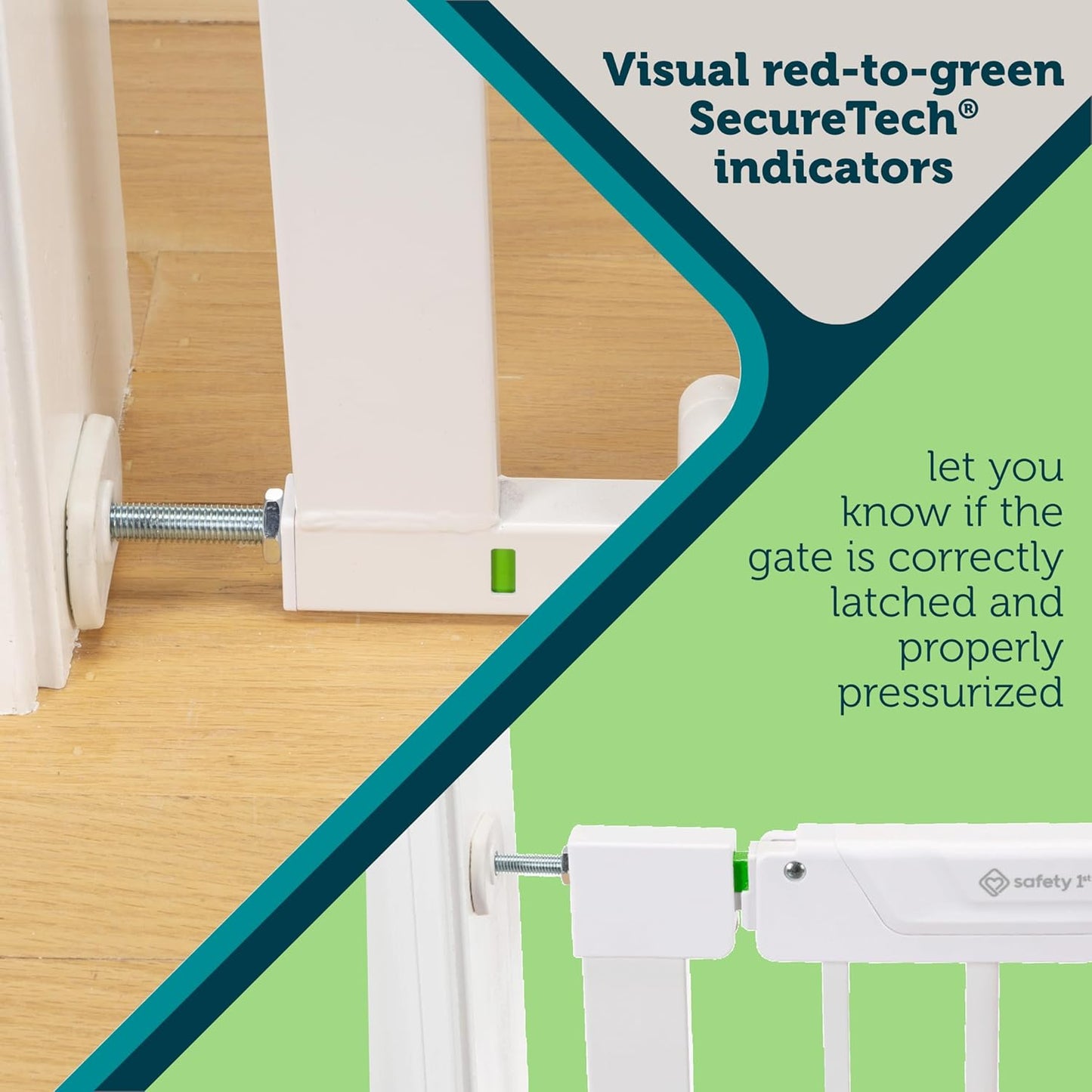 Safety 1st Pressure Mounted Baby Gates for Doorways with SecureTech, Baby Gate with Door, Pet-Friendly Design, No Drilling, 29-38"
