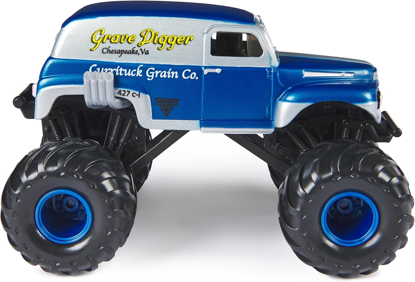 Monster Jam, Official Grave Digger Monster Truck, Currituck Grain Co Collector Die-Cast Vehicle, 1:24 Scale, Kids Toys for Boys and Girls Ages 3 and up
