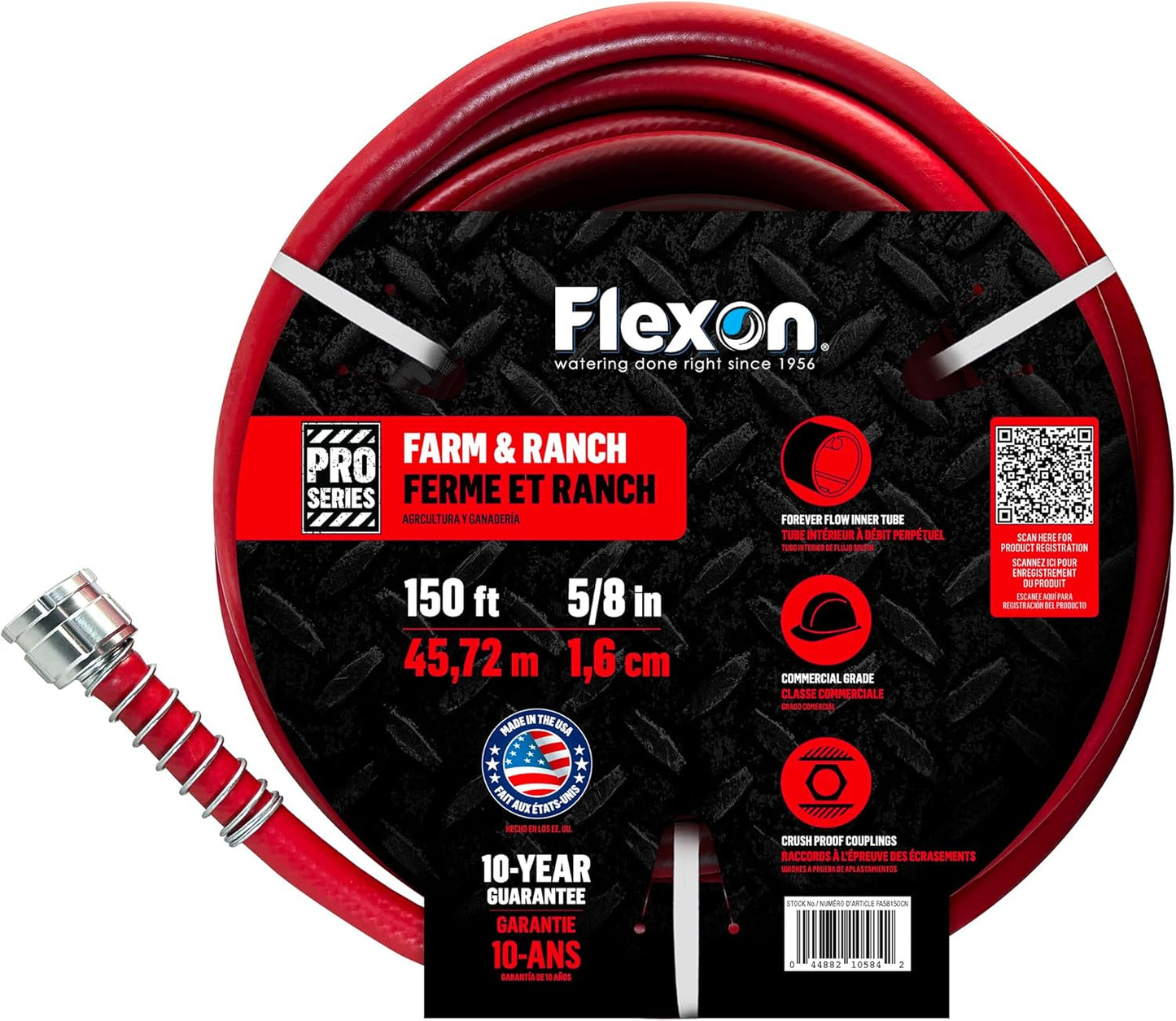Flexon 5/8" x 150ft Farm & Ranch Garden Hose