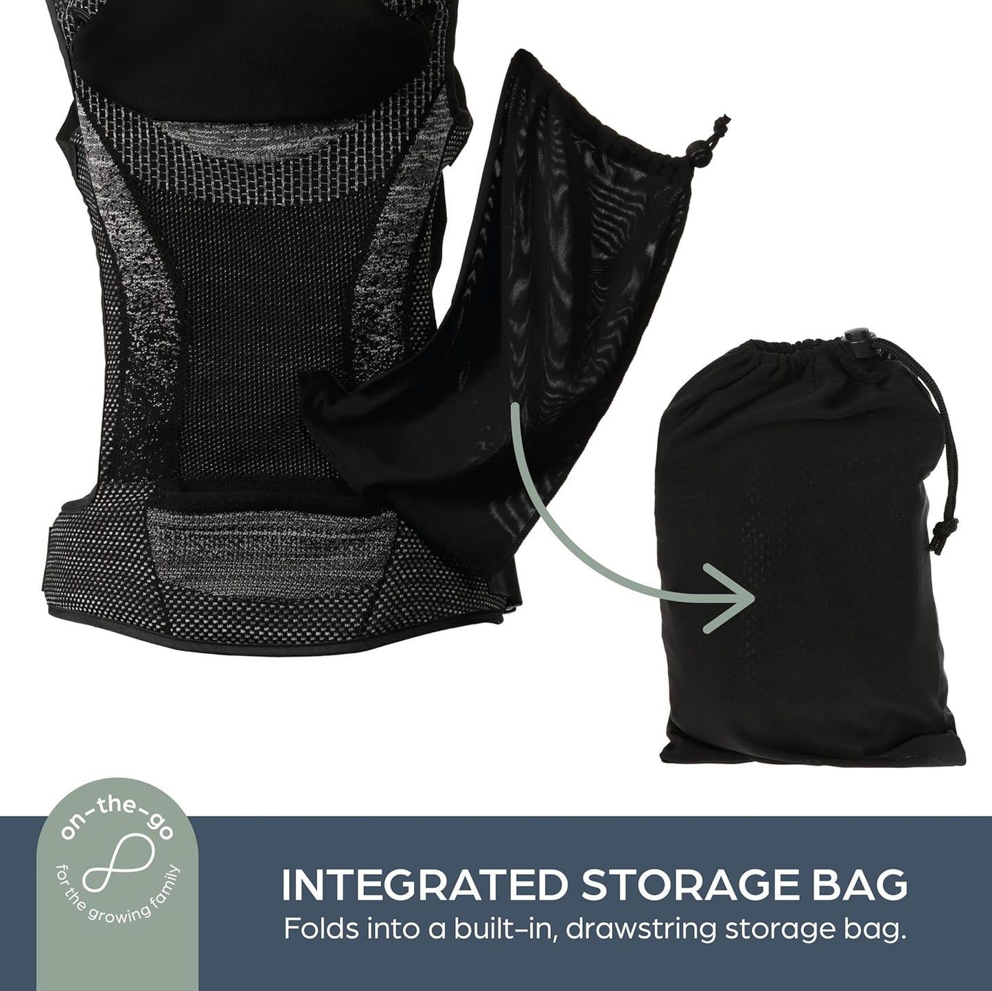 Dreambaby Inspire 3-Position Baby Carrier Newborn to Toddler, 8-33lb Front & Backpack Style Infant Carrier, Breathable Knit Fabric, Comfortable Head Support, Built in Storage Bag for Parents On the Go