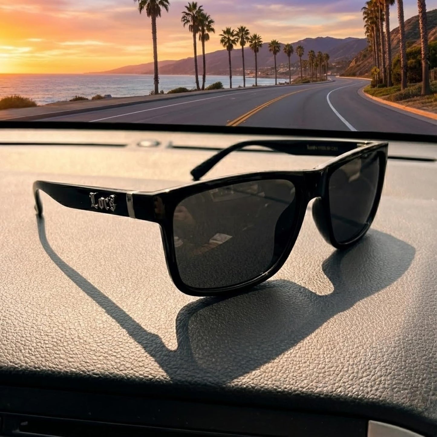 Locs Men's Gangster Oversized Rectangular Horn Rim Sunglasses - 91055 & 91295 Series