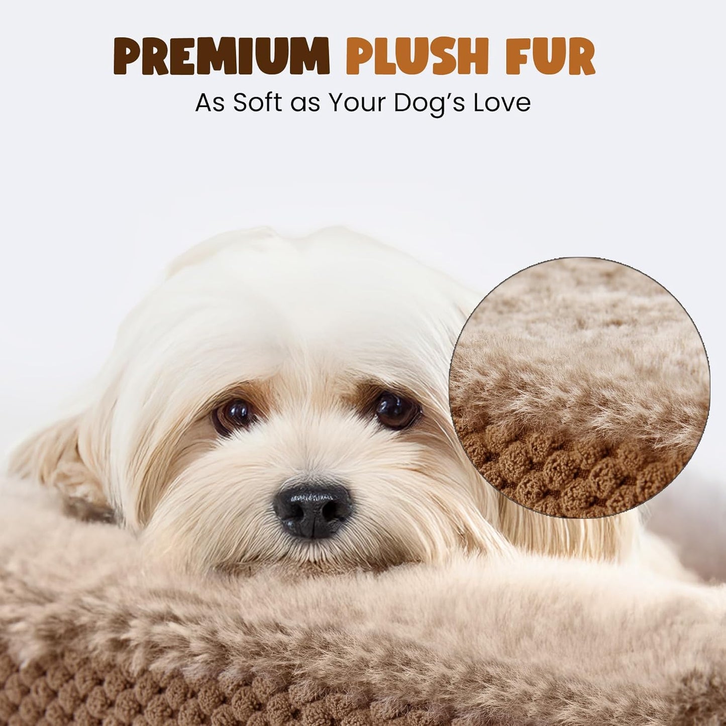 Medium Dog Bed 35 in for Medium& Large Dogs, Orthopedic Washable Memory Foam Dog Bed, Calming Bolster Couch Sofa, Oval Dog Bed with Removable Cover