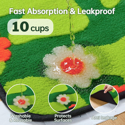 Qeils Reusable Puppy Pads for Small Dogs, Washable Pee Pads with Non-Slip , Absorbent Leakproof Mat for Crates, Playpens, Pet Beds & Whelping, Indoor Potty Training Grass Green, 31"x36", 2 Pack