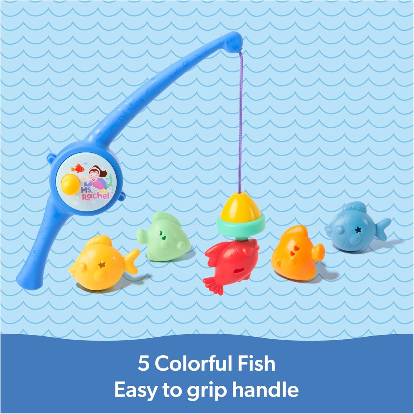 Ms. Rachel Official Counting Fishes Playset with 5 Floatable Toy Fish, Educational Toys & Toddler Toys for Girls & Boys Ages 2-3+ Years