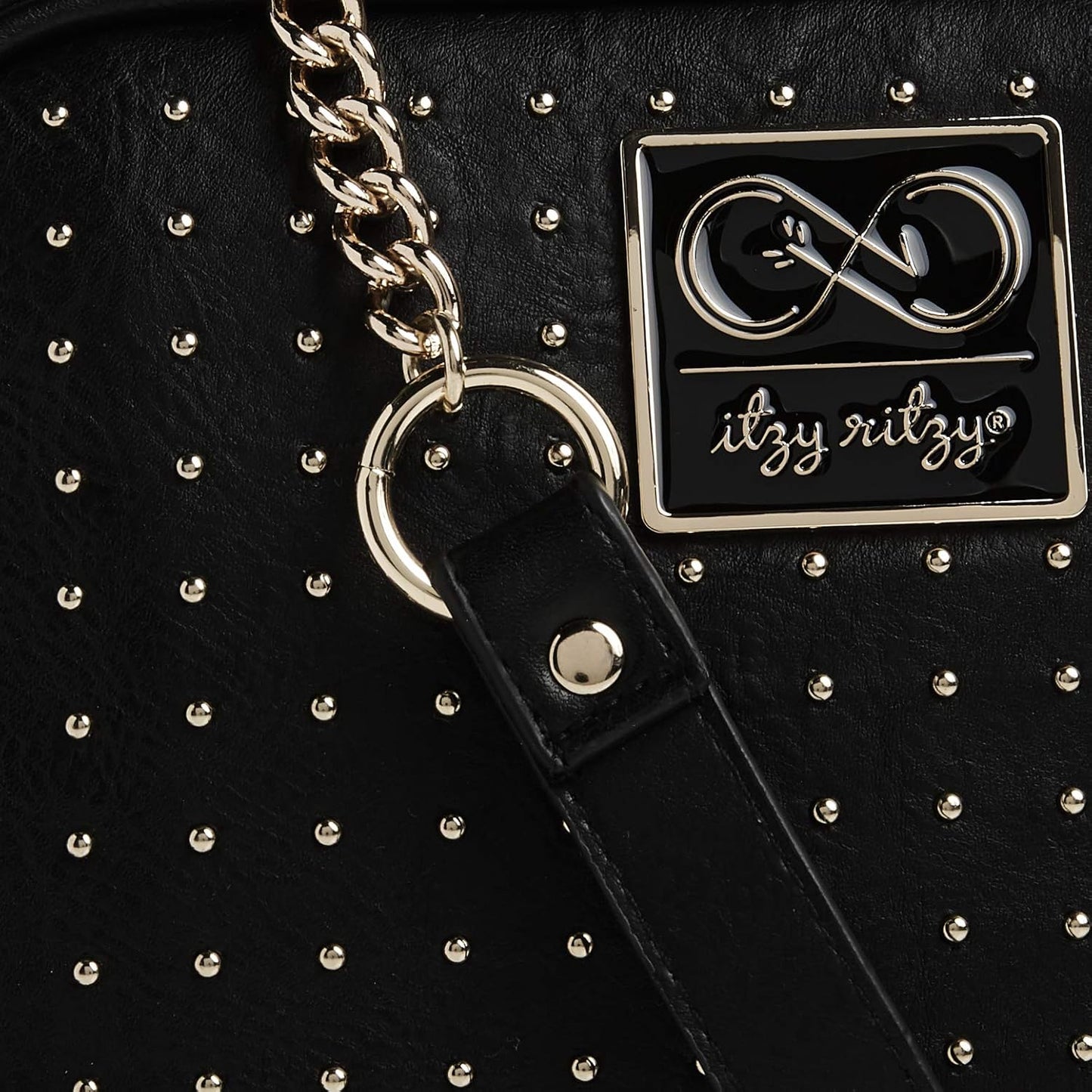 Chelsea + Cole for Itzy Ritzy Crossbody Diaper Bag - Includes 6 Pockets, Changing Pad & Tassel – Black with Sweetheart Print