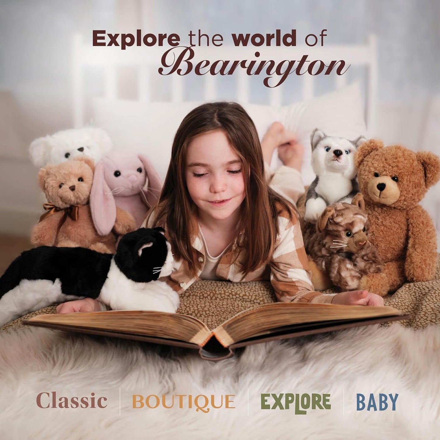 Bearington Creamy The Easter Bunny Stuffed Animal - 10" Soft Plush Rabbit Toy with Fluffy Fur - Adorable Toy Bunny with Cuddly Design - Cute Easter Stuffed Animal Gift for Kids and Babies