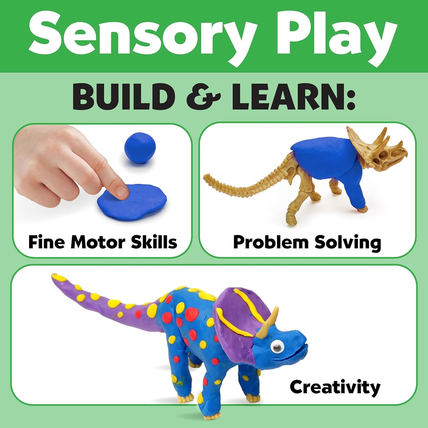 Creativity for Kids Create with Clay Dinosaurs: Sensory Craft, Creative Toy, Dinosaur Children's Toy, Boy Gifts, Easter Basket Stuffers for Kids (Ages 5+)
