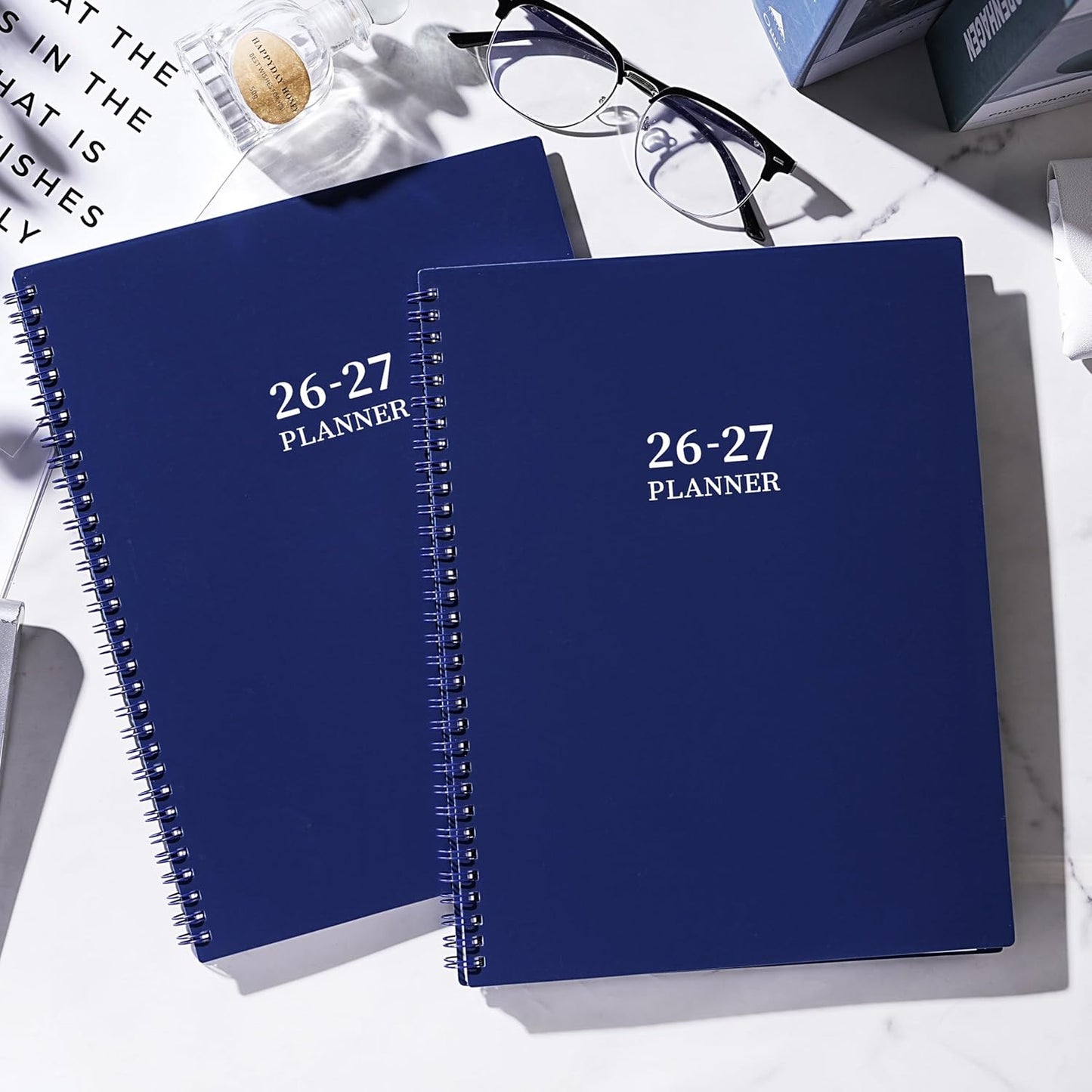 Academic Planner 2026-2027- 2026-2027 planner weekly and monthly, Jul.2026-Jun.2027, 9"×11", Planner 26-27 Weekly and Monthly Planner with Inner Pocket, Colorful Tabs, Twin-wire Binding - Navy