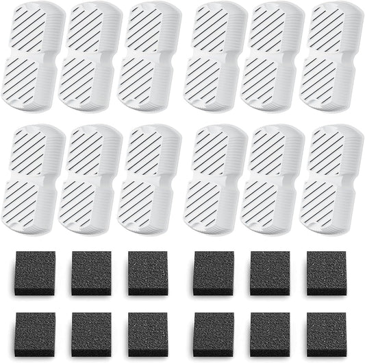 Pet Water Fountain Filters: 24 Dog Water Fountain Filters Replacement - Dog Fountain Filters - Including 12 Filters + 12 Sponges - Suitable for GROOKPET Pet Water Fountain