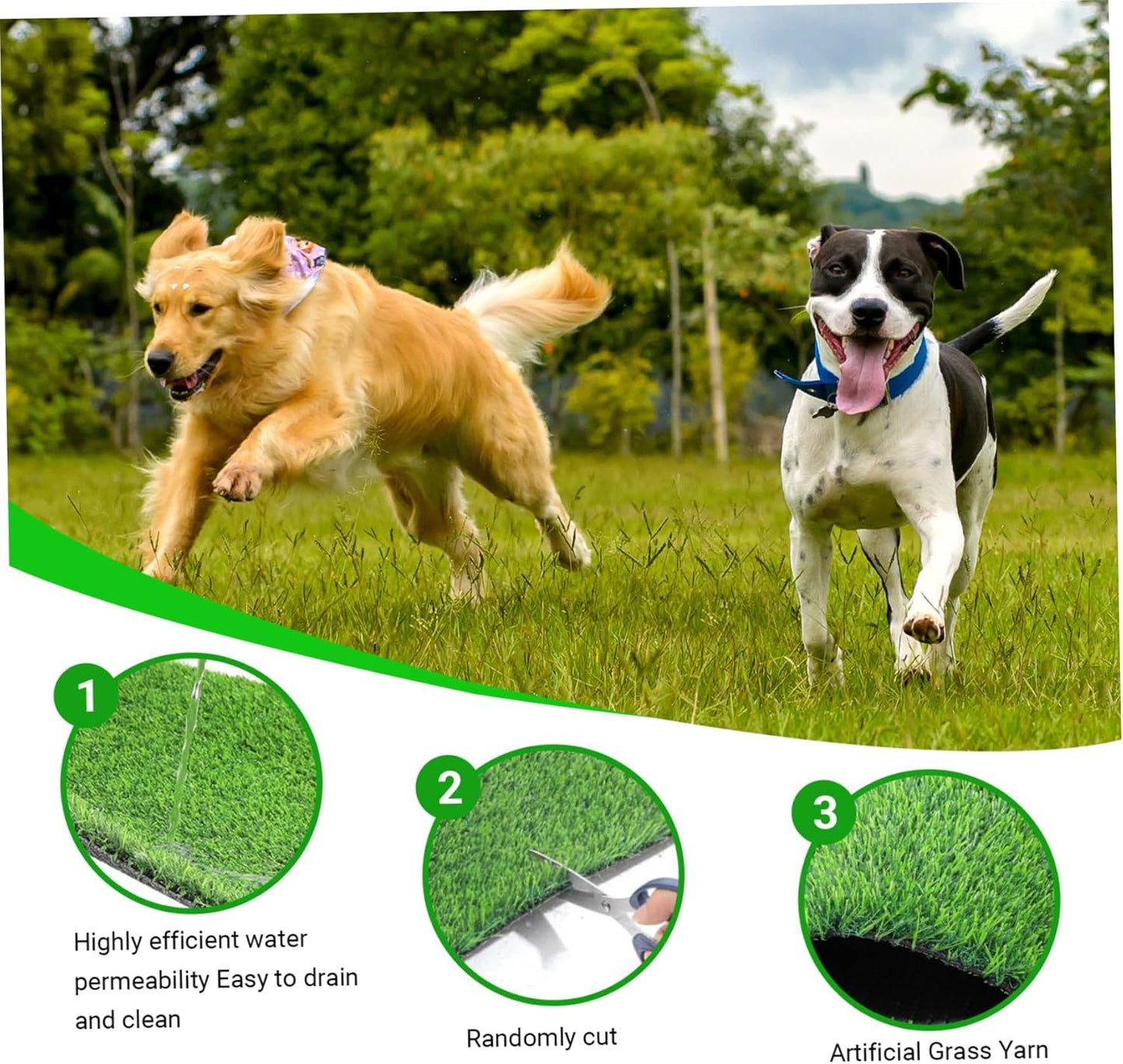 18x30 Inch Artificial Grass Dog Pee Pad Reusable Turf Rug for Front Door Patio
