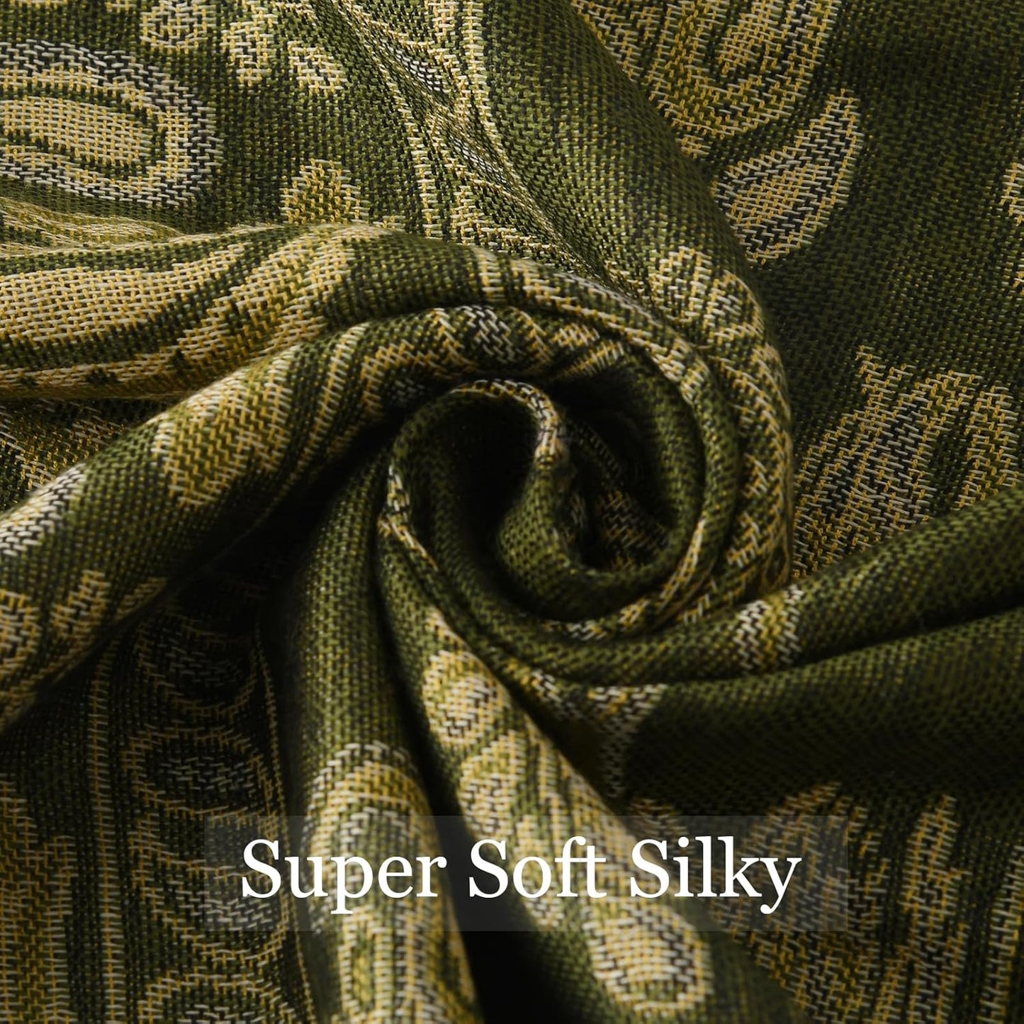 Reversible Paisley Pashmina Rave Scarf Shawl-Soft Silky Pashmina Wraps for Women Evening Dresses