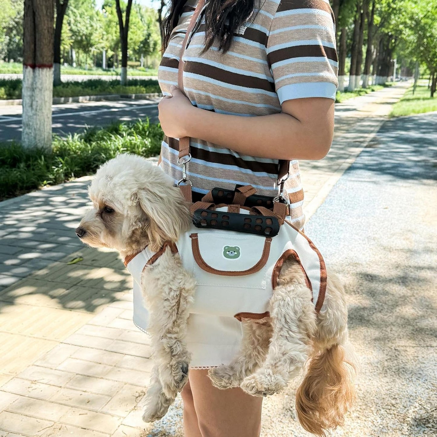 Genérico Body Support - Puppy Sling for Full Mobility | Adjustable Vest Architecture with Reinforced Load Bearing Straps & Breathable Padded Lining for Walking, Cycling, Road Trips and Outdoor Travel