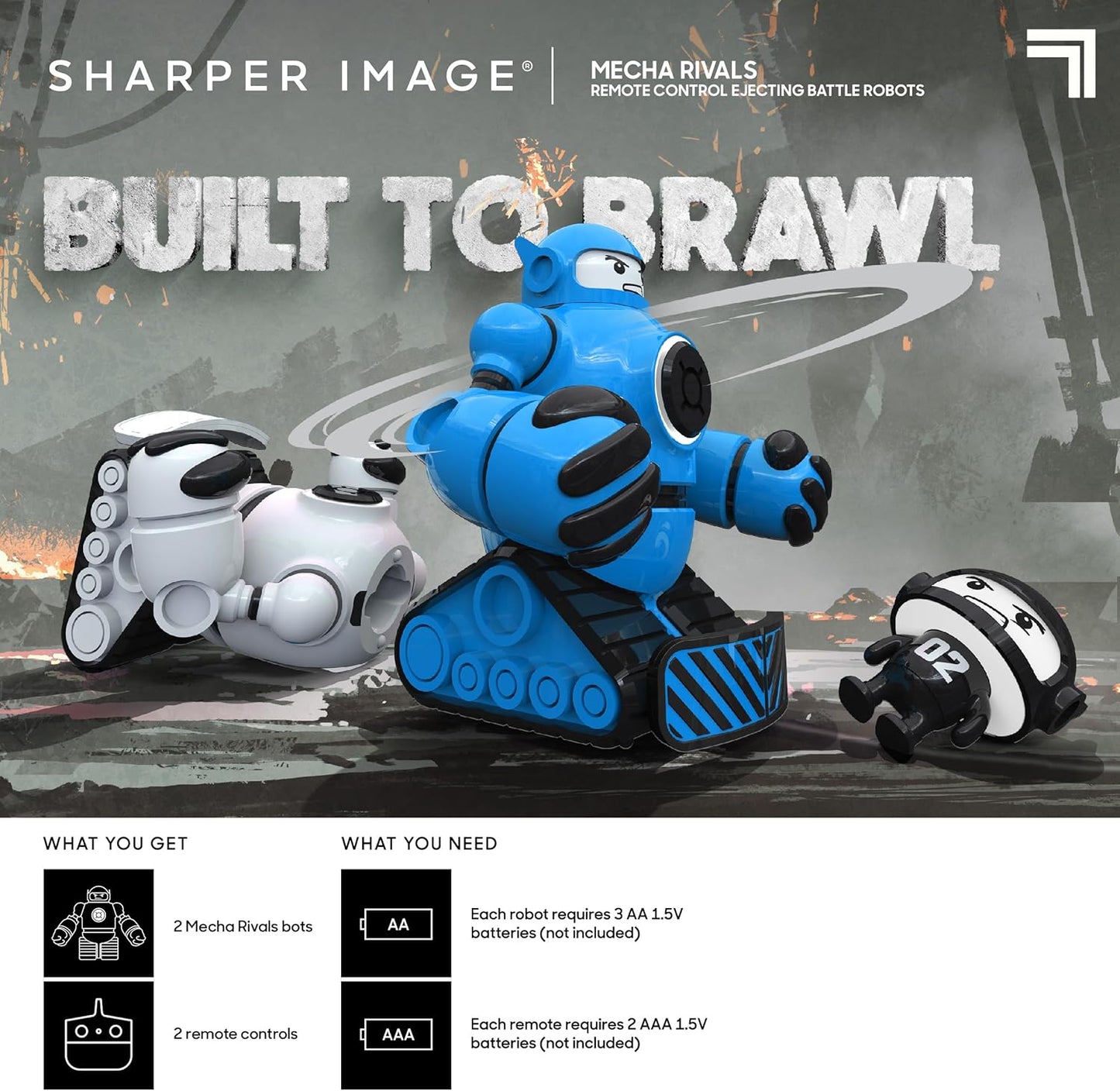 Sharper Image® Mecha Rivals Remote Control Battle Robots, Two-Player Wireless Fighting Set with Lights and Sounds