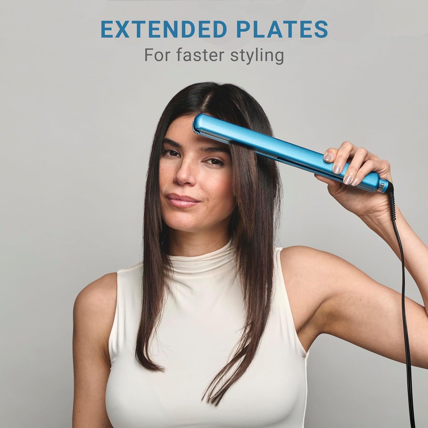 Nano Titanium Ultra-Thin Hair Straightener, Professional Flat Iron, 5-Inch Extended Plates for Faster Straightening, for All Hair Types