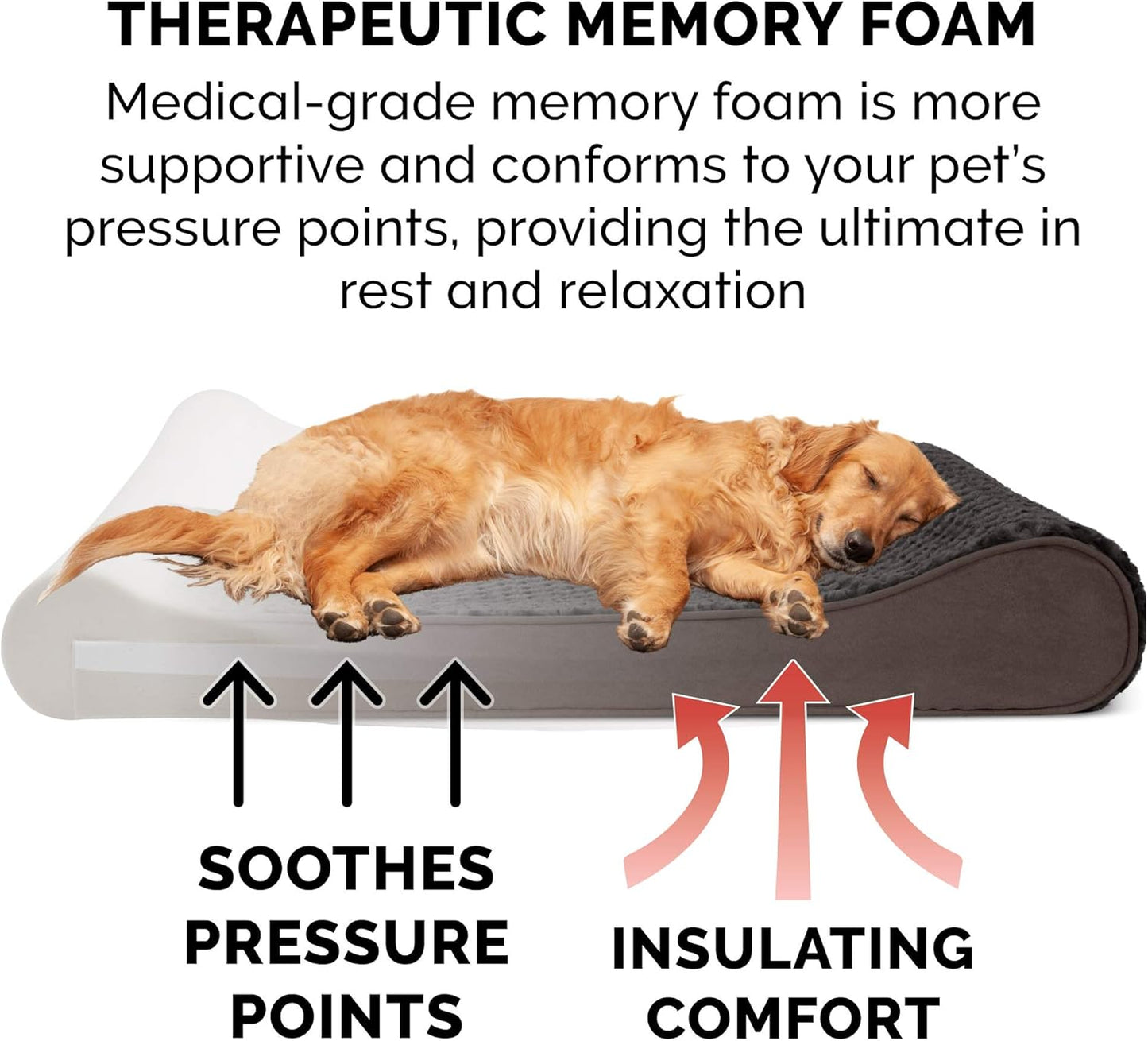 Furhaven Memory Foam Dog Bed for Large/Medium Dogs w/ Removable Washable Cover, For Dogs Up to 38 lbs - Ultra Plush Faux Fur & Suede Luxe Lounger Contour Mattress - Chocolate, Large
