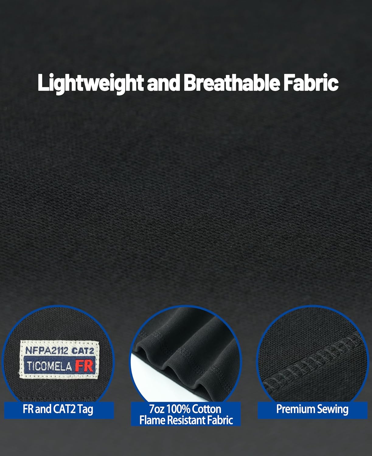 TICOMELA FR Neck Gaiter 7oz Lightweight Flame Resistant Welding Hood Face Mask, NFPA2112 CAT2 Fire Safety Protection