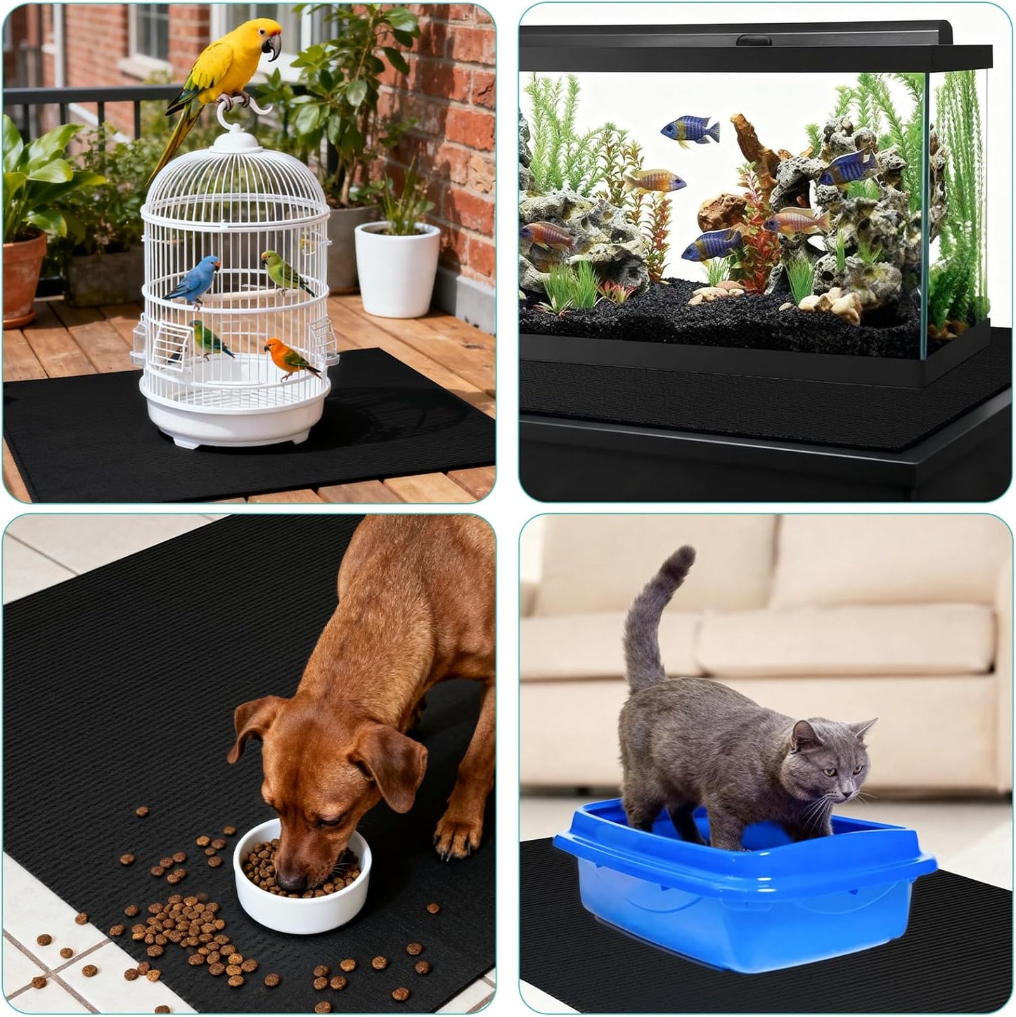 Pet Crate Floor Protection Mat, Mat for Under Dog Crate, 23.6" x 47.2" XL Thin Cut to Fit Design Washable Floor Covering Reusable Waterproof Non Slip Rug Whelping Pad for Pet (X-Large)