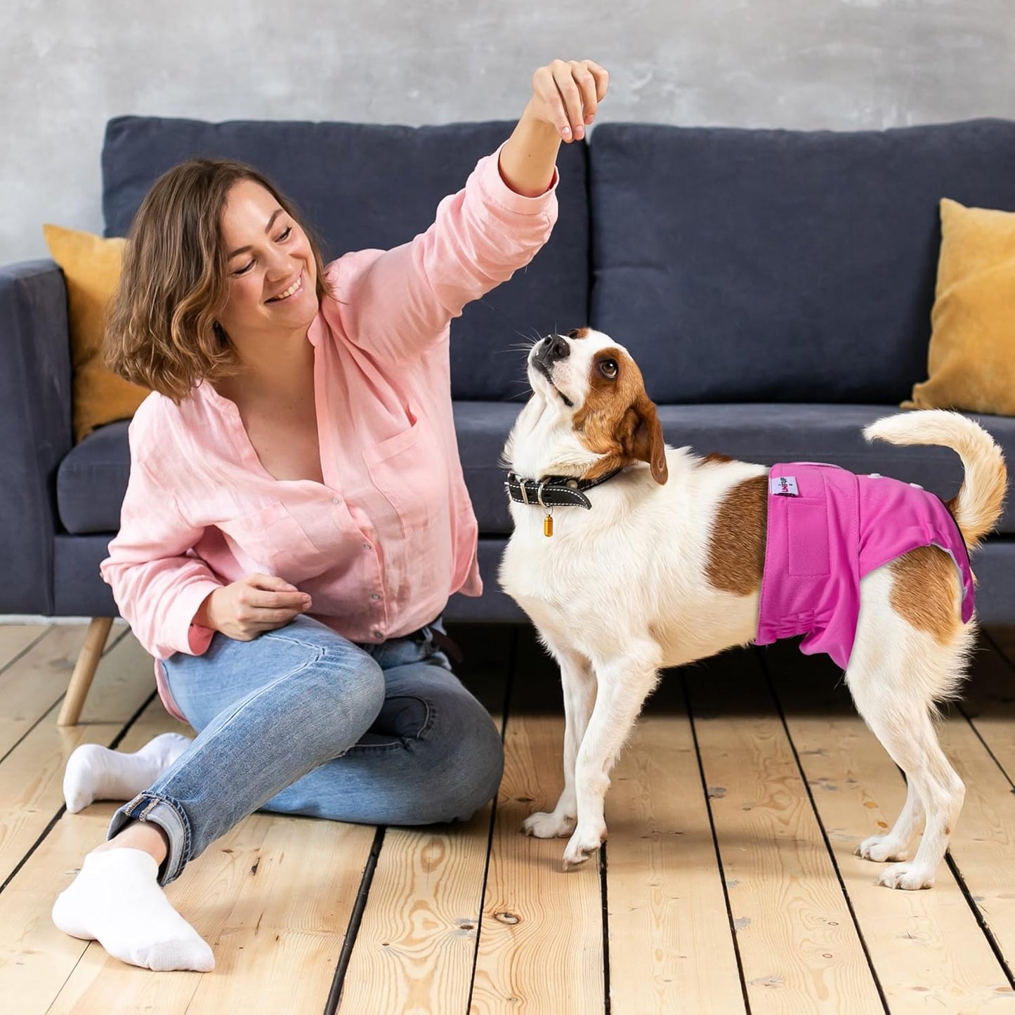 Reusable Female Dog Diapers Period Panties Washable Puppy Pee Pads with Adjustable Strap for Small Dogs in Heat and Incontinence