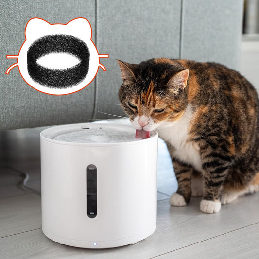 Cat Water Fountain Filter Replacement Round Filters Foam Cat Filter Replacement for Pet Drink Water Pre-Filters Sponges for 2. 5 L/84 oz 2. 2 L/ 74 oz Stainless Steel Pet Fountain (8 Pieces)