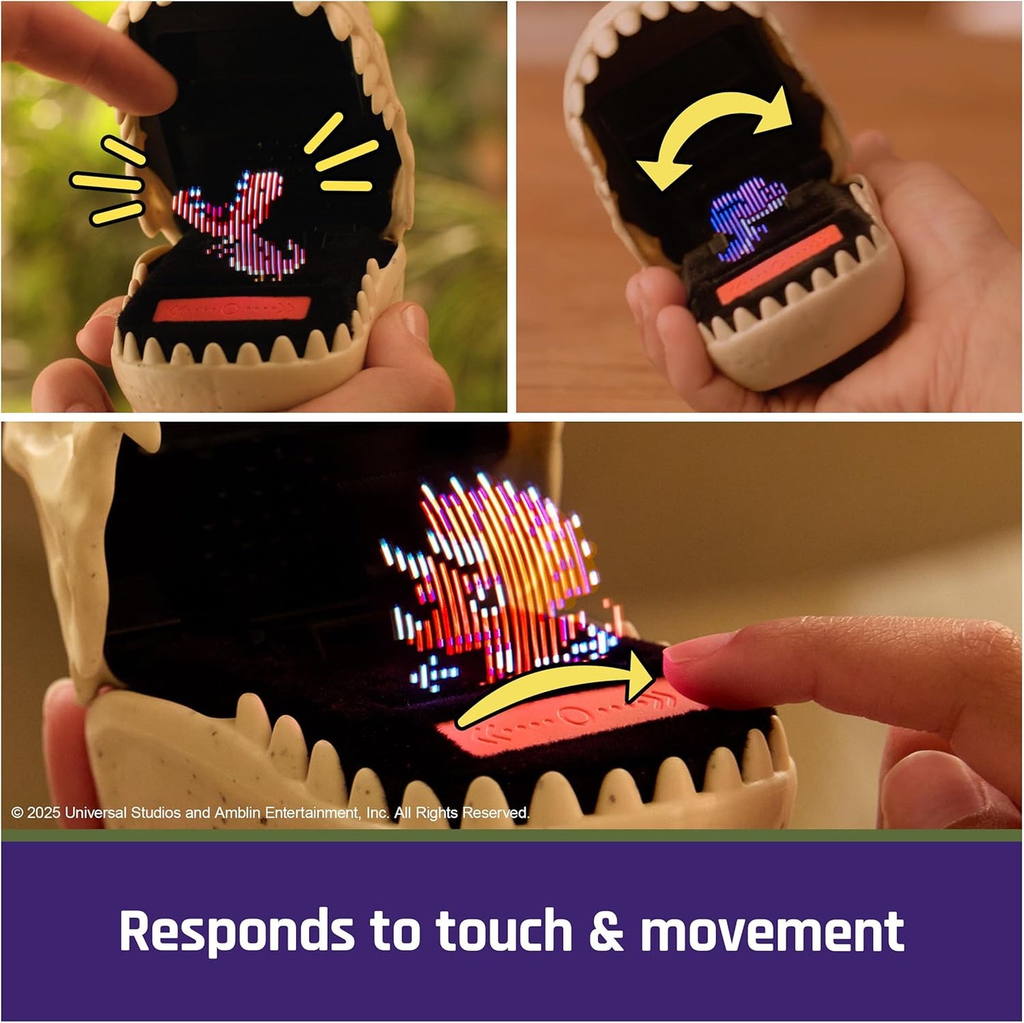 BITZEE, Jurassic World Interactive Dinosaur Toy with 25 Dinosaurs Inside, Great for Easter Gifts, Digital Pet Reacts to Touch, Pods Connect & Interact