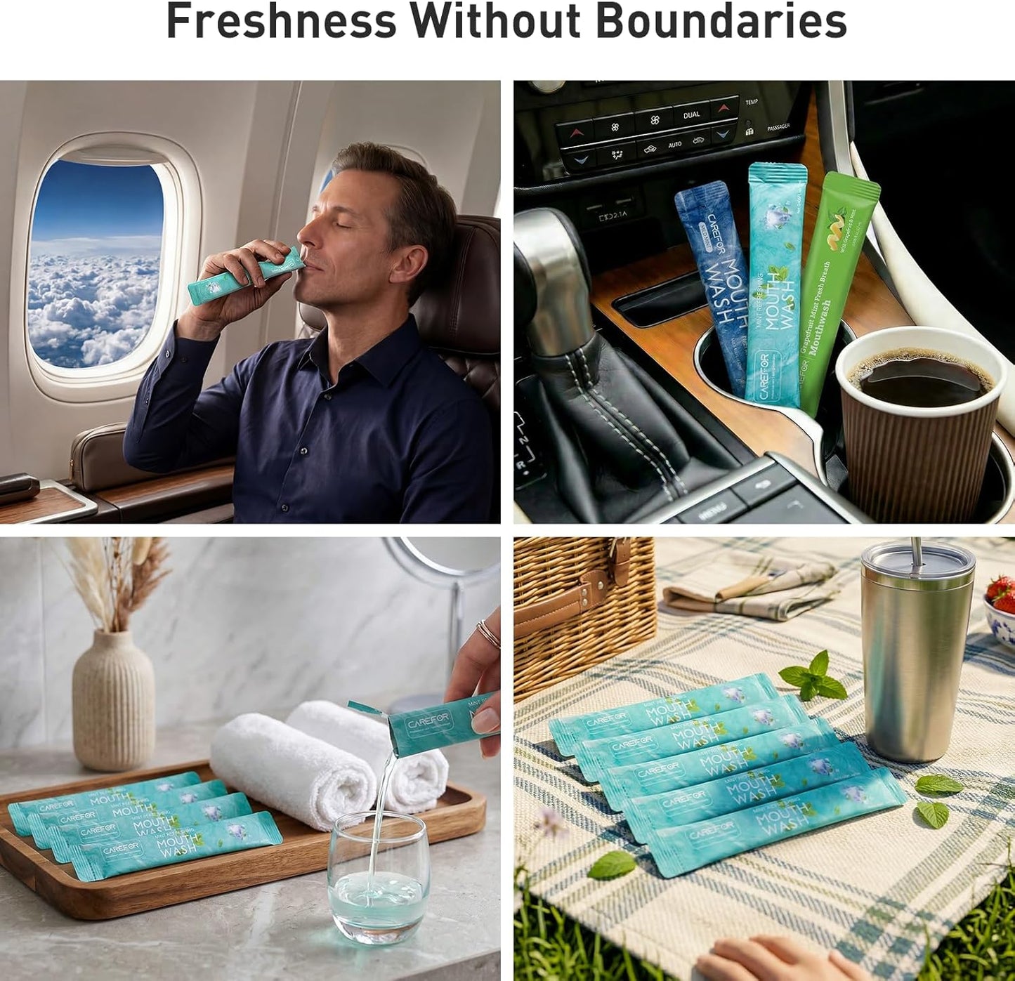 Mouthwash Travel Size Portable Packets to Go, Alcohol & Fluoride Free Fresh Mint MouthwashStrips for Superior Oral Hygiene,30 Individual Disposable Mouthwash Packs(Pack of 30)