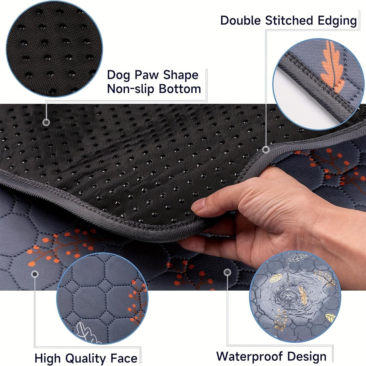 4'Pcs Washable Pee Pads, Reusable Puppy Pet Training Pads, Waterproof Dog Crate, Whelping Pad, Non-Slip Protects Against Urine Leakage Deep Grey Medium