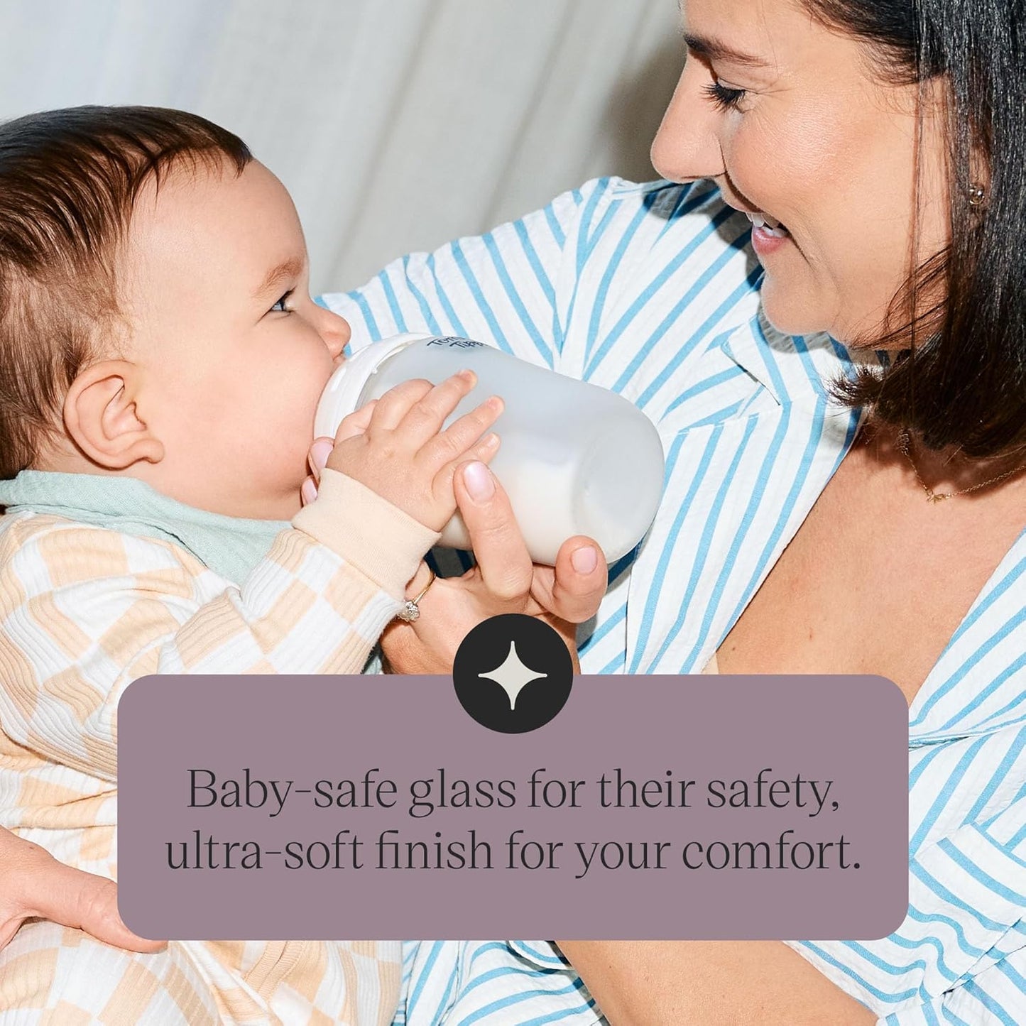 Tommee Tippee Natural Start Silicone Coated Glass Baby Bottles for Feeding from Newborn Up, 5oz, 2 Pack