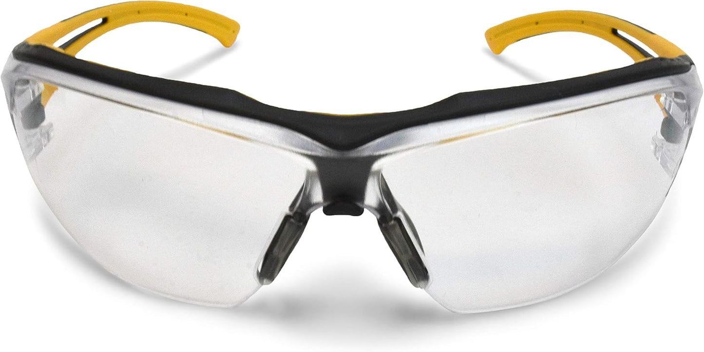 DEWALT DPG108-11D Renovator™ Lightweight Safety Glasses – Clear Anti-Fog Lens – TPR Brow Guard – Vented No Slip Temples & Nosepiece – 1 Pair