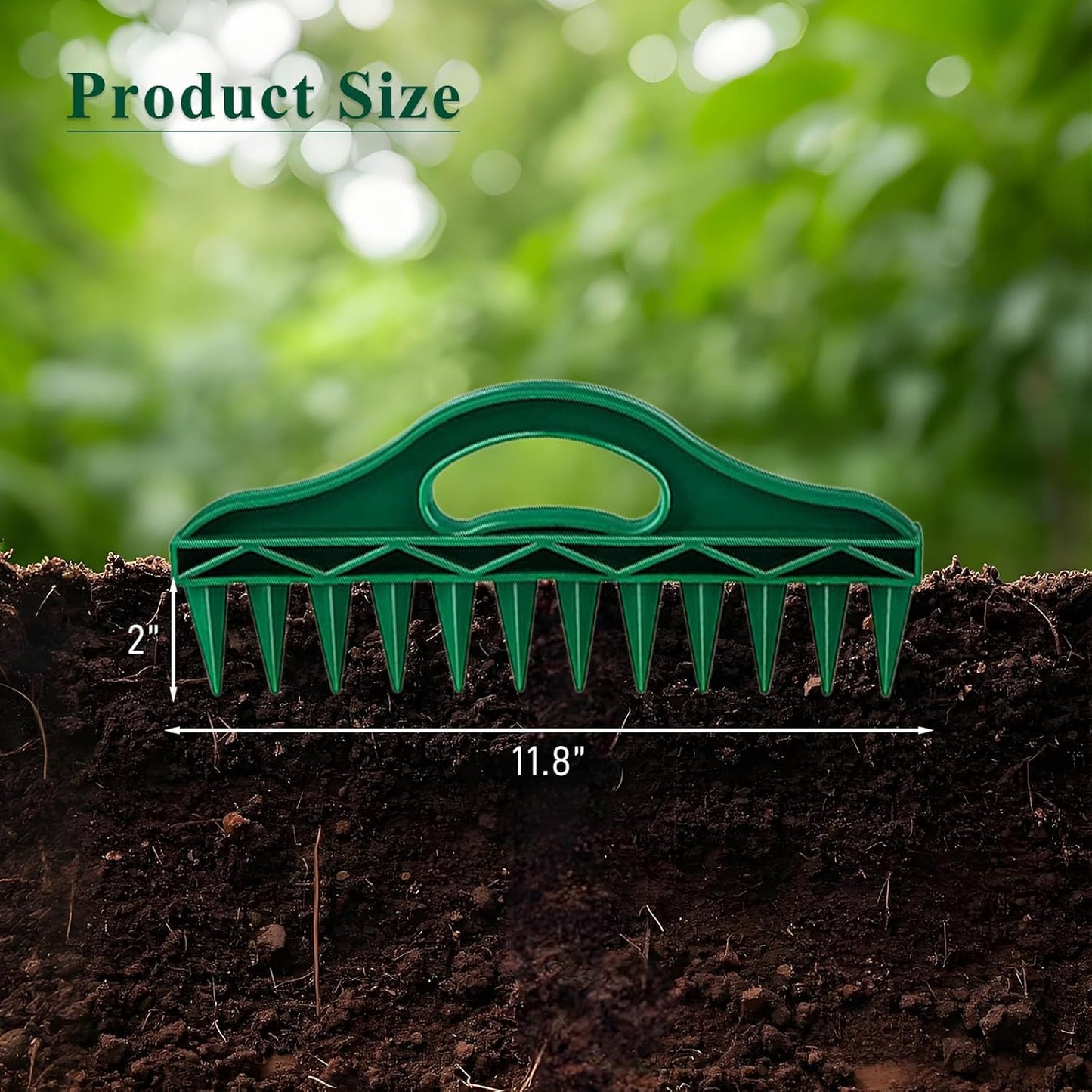 12-Hole Seed Planter Tool for Raised Beds & Pots - Fixed-Spacing Garden Dibber, Hand-Depth Control (Solid 190g)