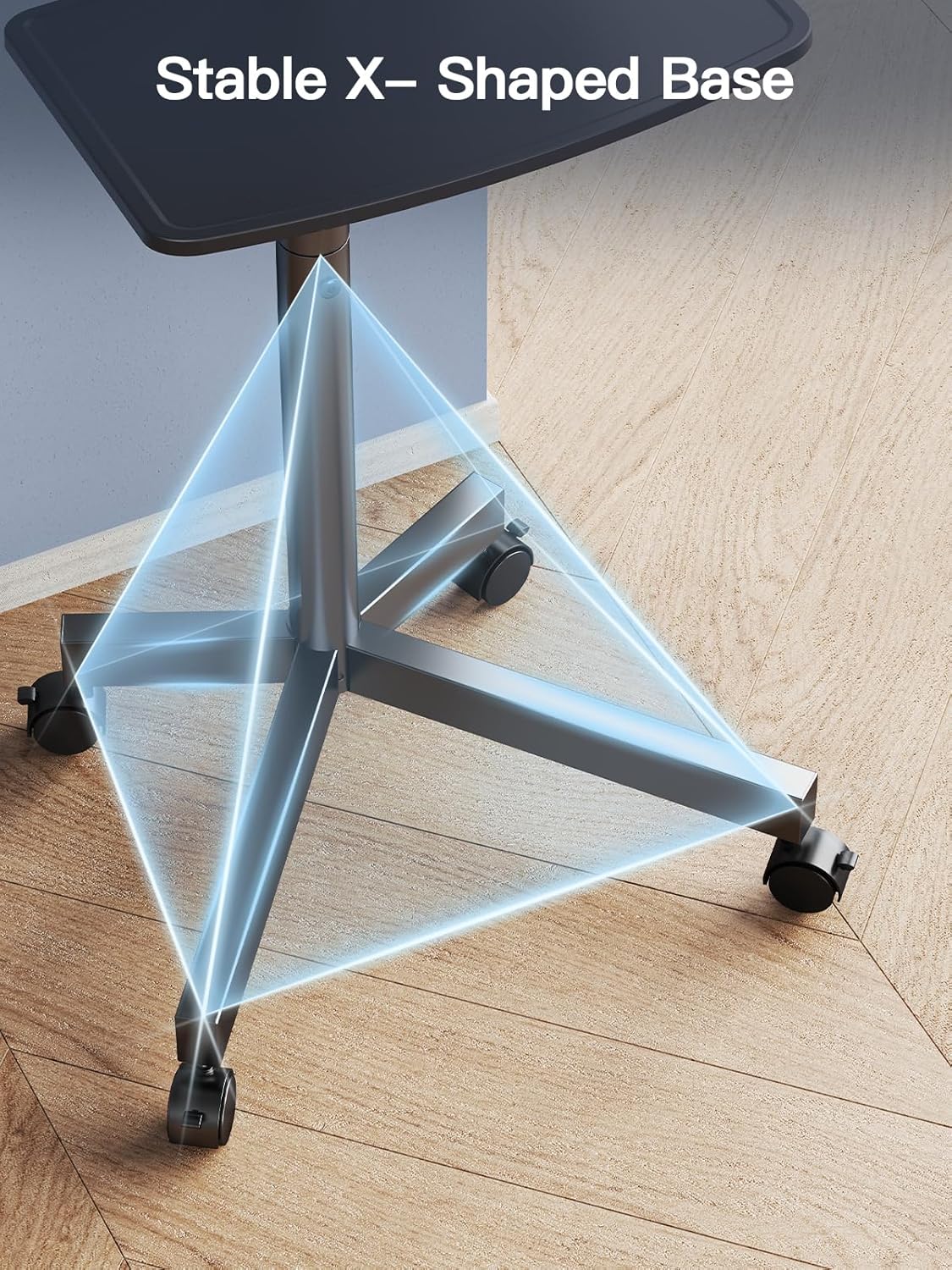 PERLESMITH Rolling TV Stand on Wheels for 23-60 Inch Flat Curved Screen TVs, Mobile TV Cart Holds up to 99 lbs -Portable TV Stand Adjustable Height with Shelf/Tray, Max VESA 400x400mm, PSTVMC04