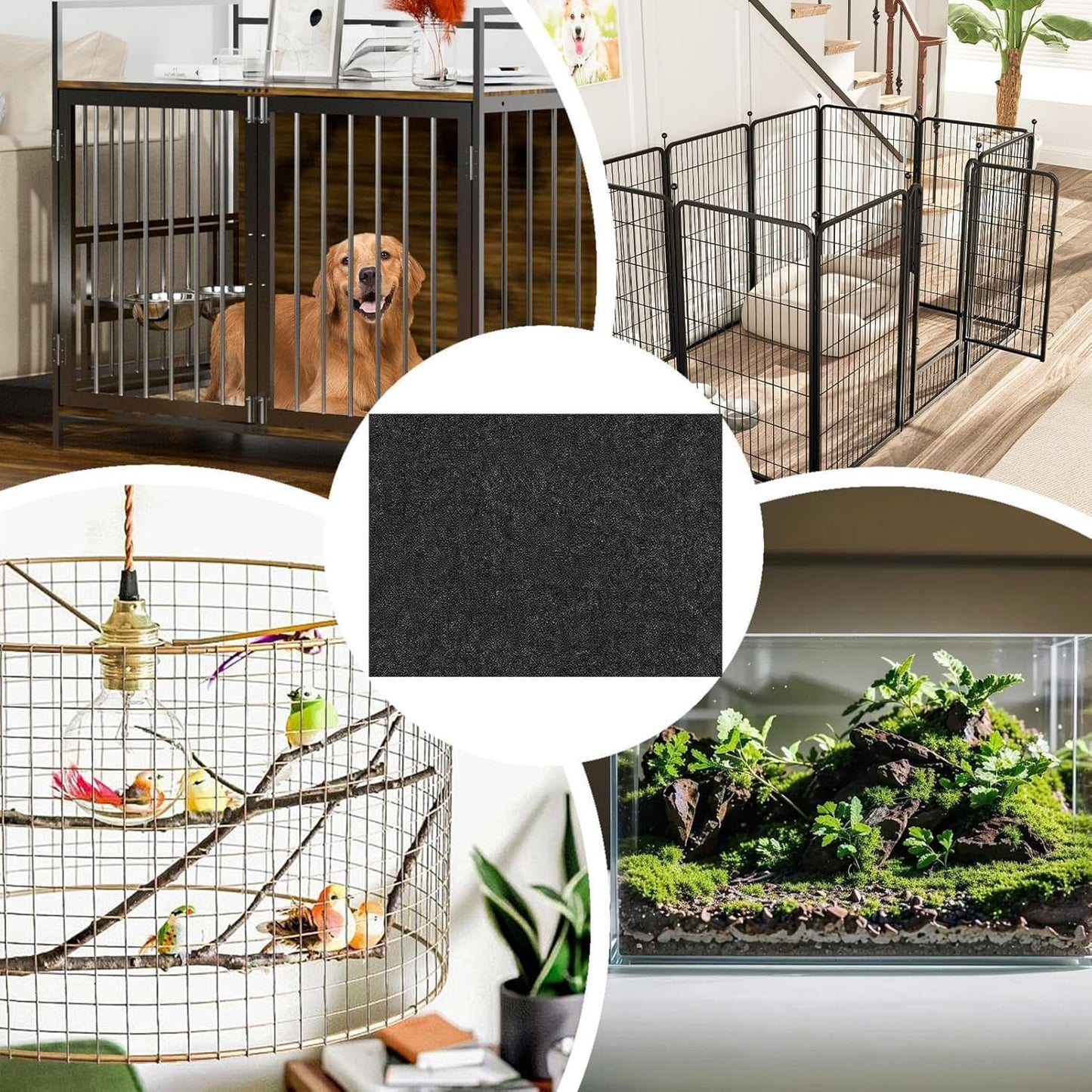 Dog Crate Mat Liner, Under Crate Floor Protector, Reusable Pet Puppy Pee Pad with Waterproof Layer, Training Aid for Kennel Use, Protects Floors from Wear Scratches and Moisture
