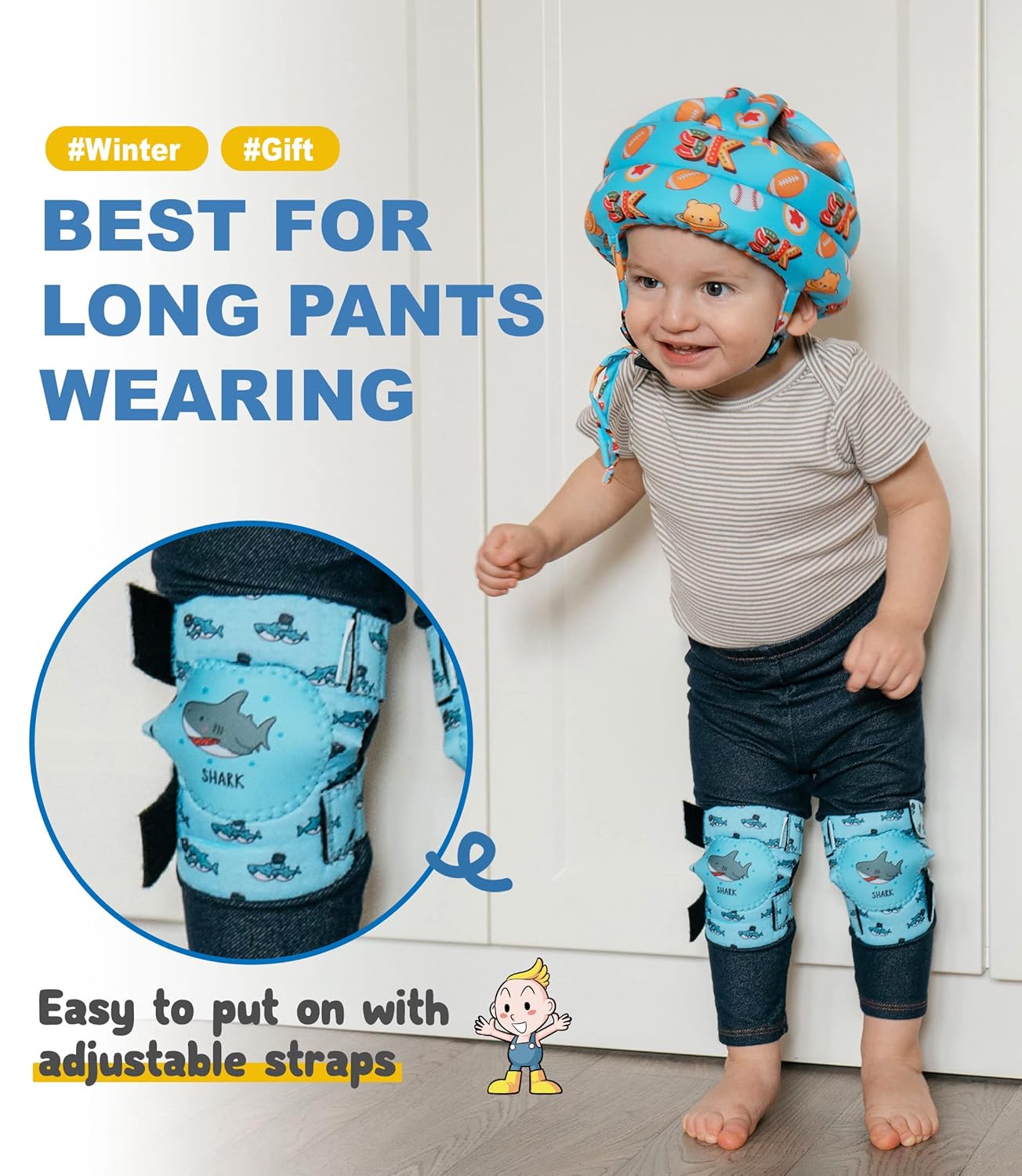 Simply Kids Baby Knee Pads for Crawling (2 Pairs) Rodilleras para Bebe, CPSIA Certified - Infant Knee Protector for Toddler, Girl, Boy, Crawler