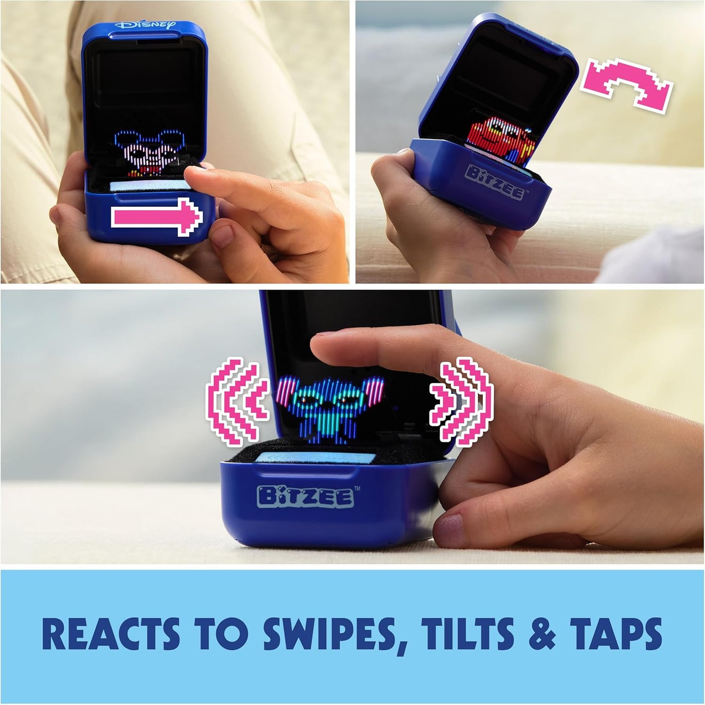 BITZEE, Disney with 30 Interactive Characters Inside, Great for Easter Gifts, Digital Pet Reacts to Swipes, Tilts & Taps, Disney Toys for Kids