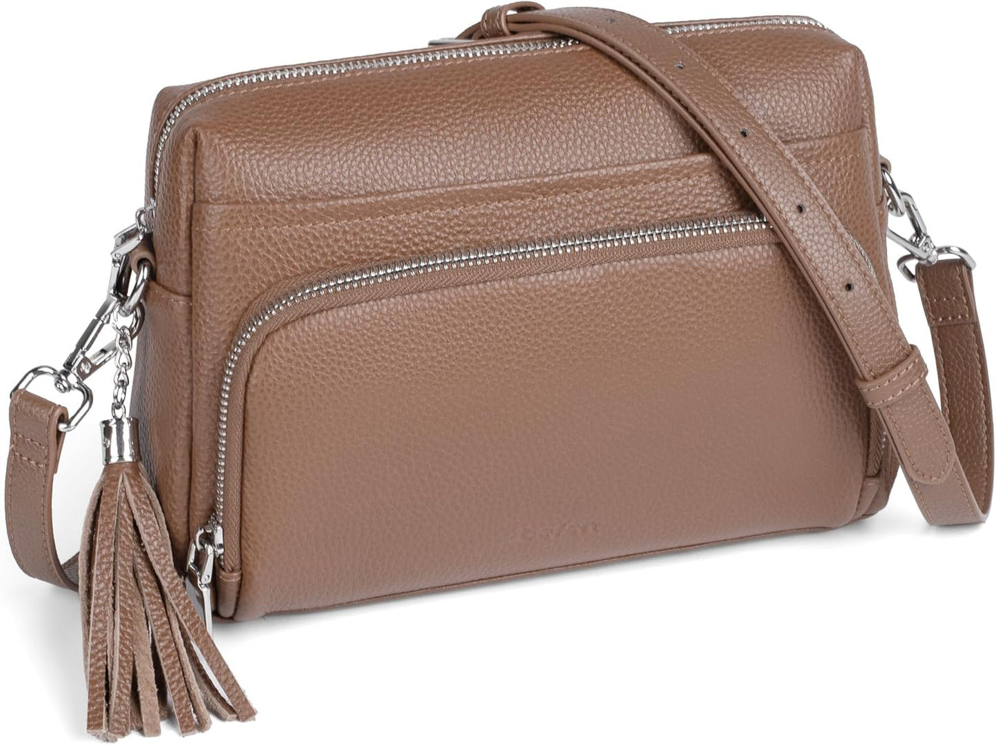 befen Genuine Leather Crossbody Purses for Women Small Crossbody Bags Purse with Built in RFID Blocking Wallet