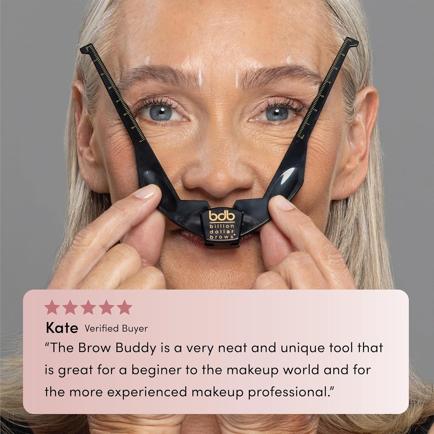 Billion Dollar Brows 2-Piece Brow Buddy Contour Stencil Microblading Kit – Achieve Symmetrical, Perfectly Shaped Brows, Ideal for Tweezing, Threading & Waxing, Vegan & Cruelty-Free - Black