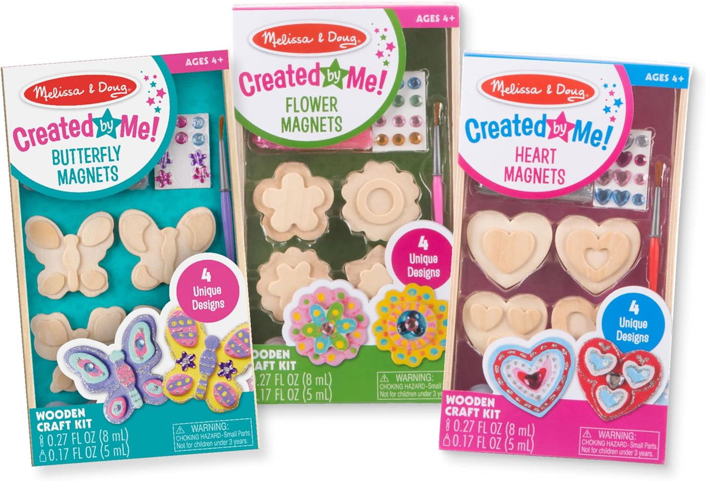 Melissa & Doug Decorate-Your-Own Wooden Magnets Craft Kit Bundle (12 Magnets) - Wood Crafts for Kids, Preschool Toys, and Learning Resources for Ages 4+