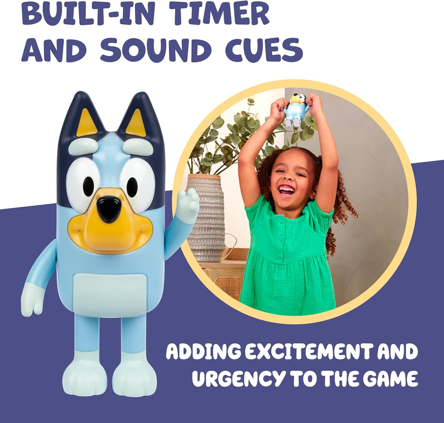 Bluey Game Hide and Seek Electronic Figure, Articulated, Musical Kids Figurines with Dance Mode, Interactive Toys for Kids, Toddler Figurine Toys for Ages 3+