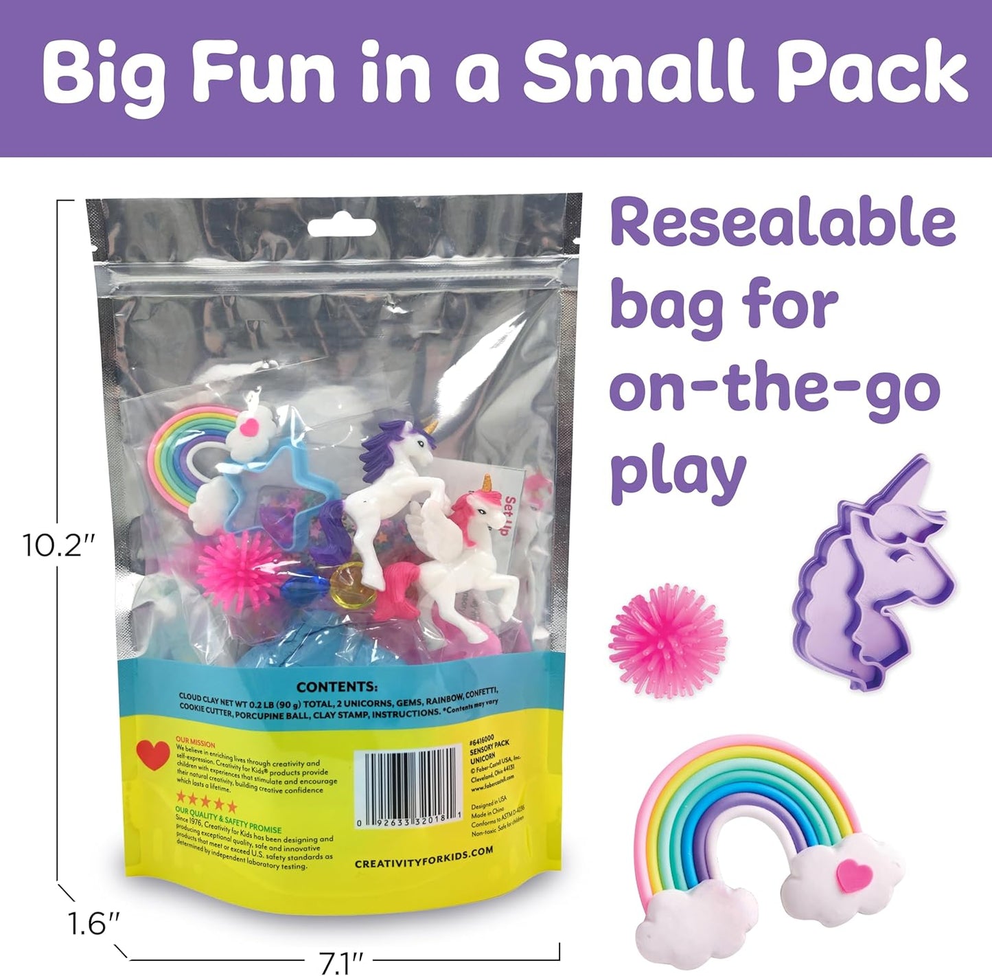 Creativity for Kids Sensory Pack: Unicorn - Sensory Toys for Toddlers, Unicorn Gifts for Girls, Toddler Activities and Easter Basket Stuffers (Ages 3+)