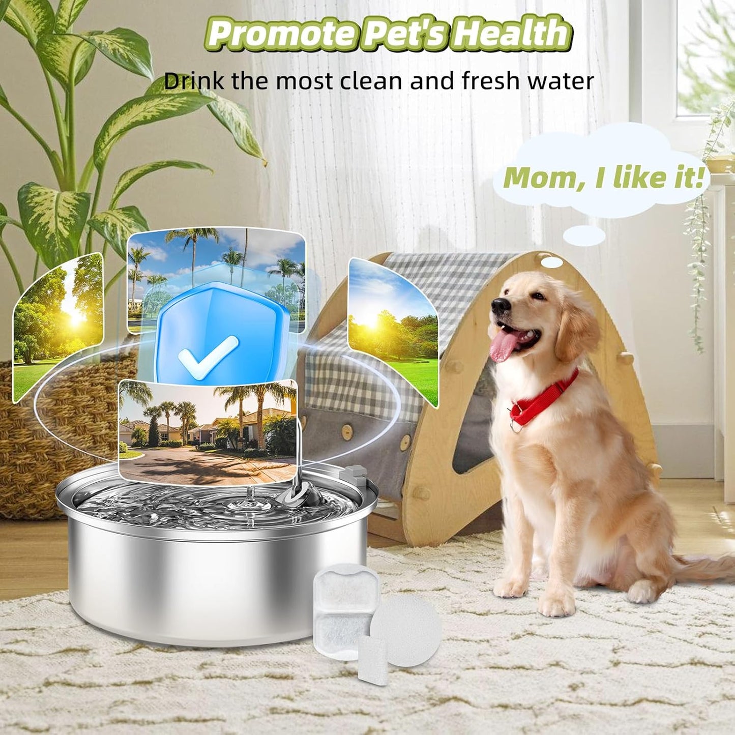 12 Sets Filter Replacement Compatible with oneisall 7L/230oz/1.8G Dog Water Fountain, Dog Water Bowl Filter for Stainless Steel Pet Fountain, 5-Layer Filtration System Activated Carbon Ion Resin