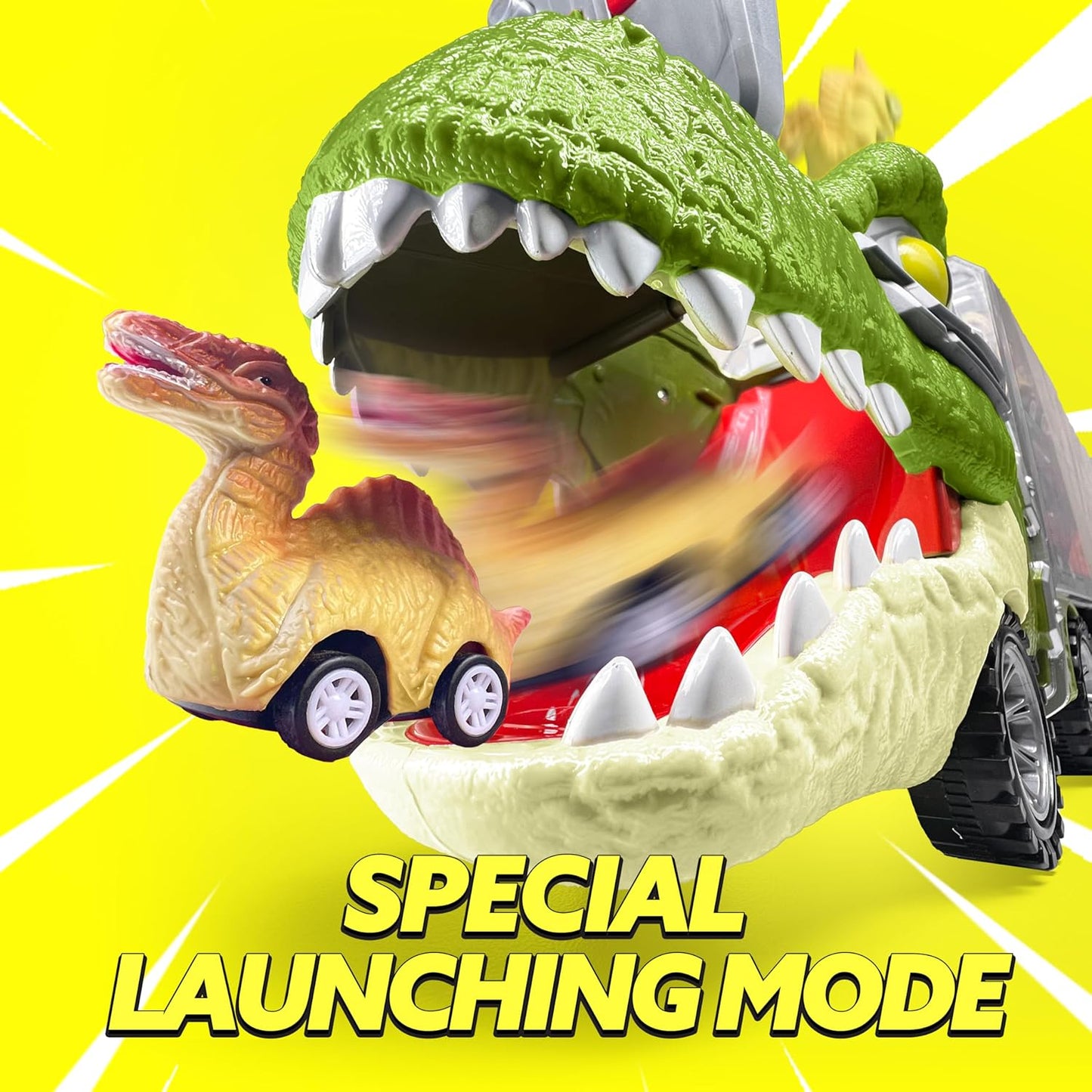 JOYIN 13 in 1 Dinosaur Toys for Kids 3-5, Dinosaur Truck with 12 Pull Back Cars, Birthday Gifts Toys for 3 4 5+ Year Old Boy, Transport Carrier Truck for Toddlers, Easter Kids Gifts