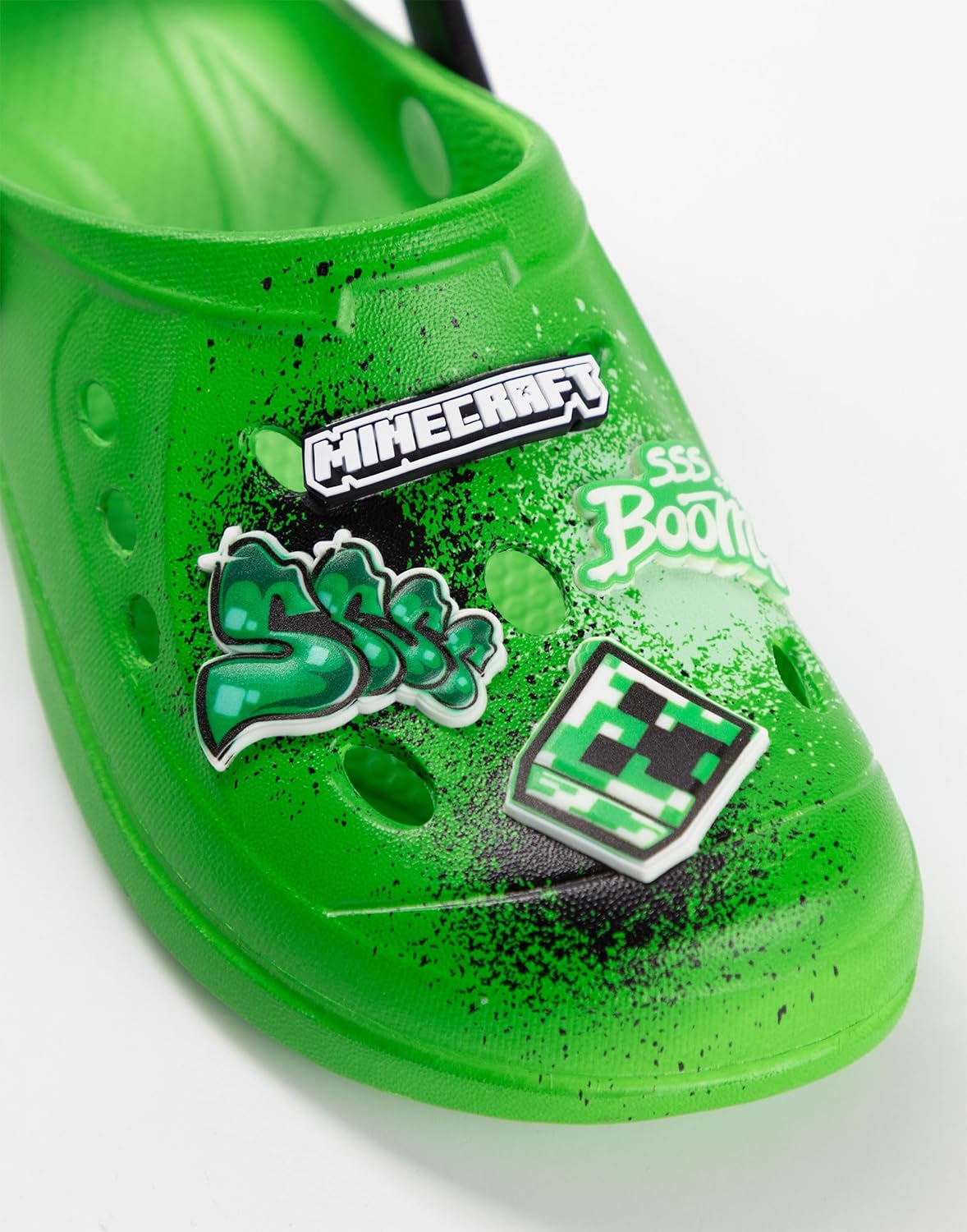 Minecraft Creeper Green Clogs | Boys Beachwear Footwear | TNT Boom Cartoon Design | Streetwear Style Kids Gaming Accessories