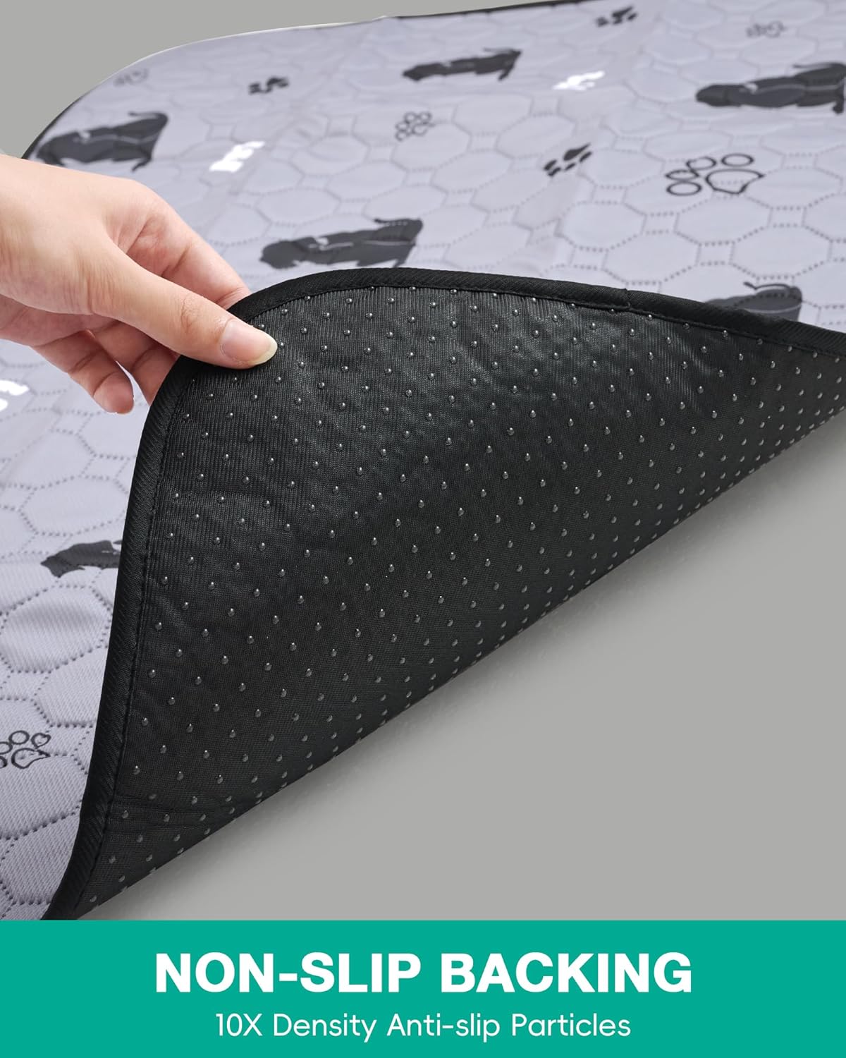 JollyMate 24"x36" Washable Pee Pads for Dogs, Ultra-Absorbent and Leak-Proof Reusable Pee Pads, Non-Slip Reusable Puppy Pads, Waterproof Dog Pee Pads, 2 Pack